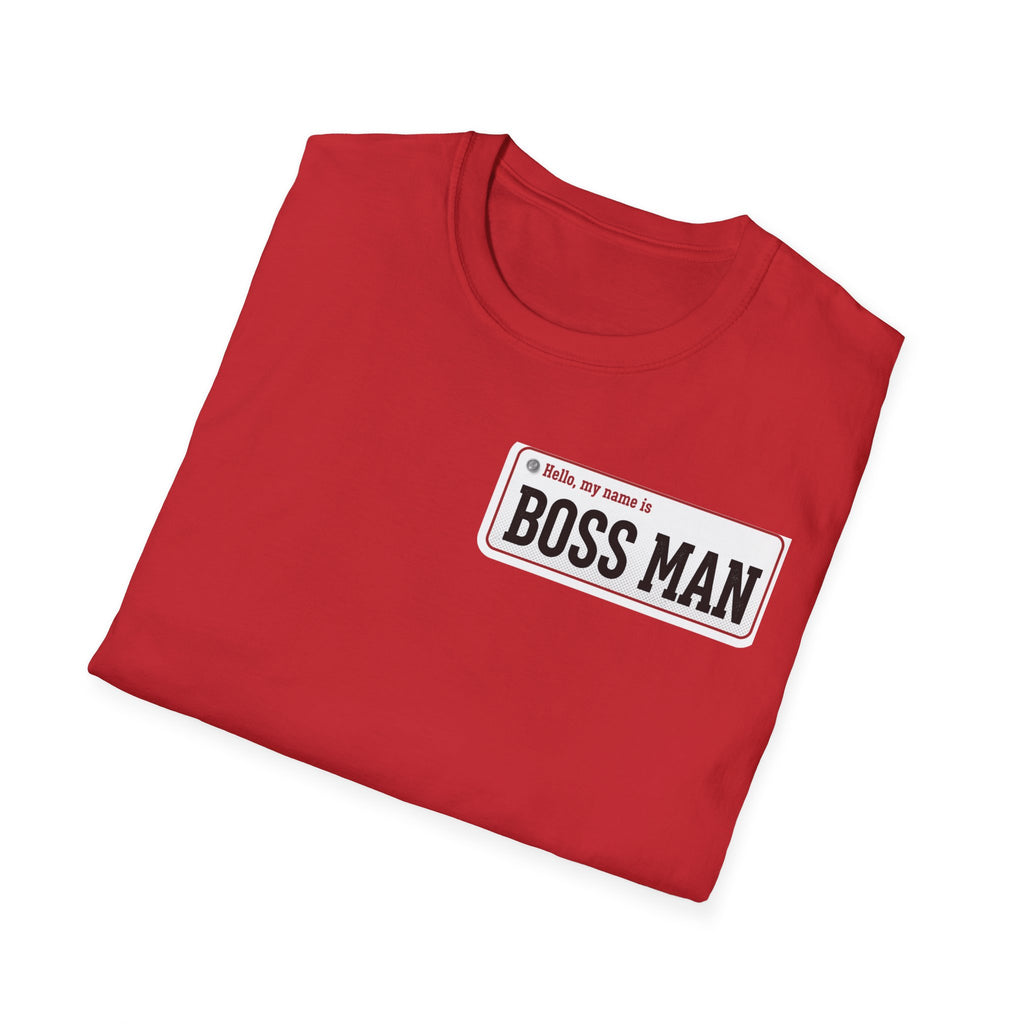 Boss Man name badge T-Shirt | Minimal Badge Graphic Tee