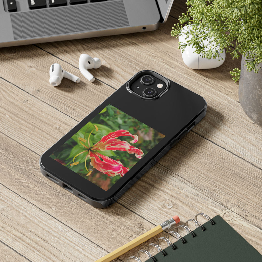 Gloriosa Lily Tough Phone Case | Red Tropical Flower Phone Case
