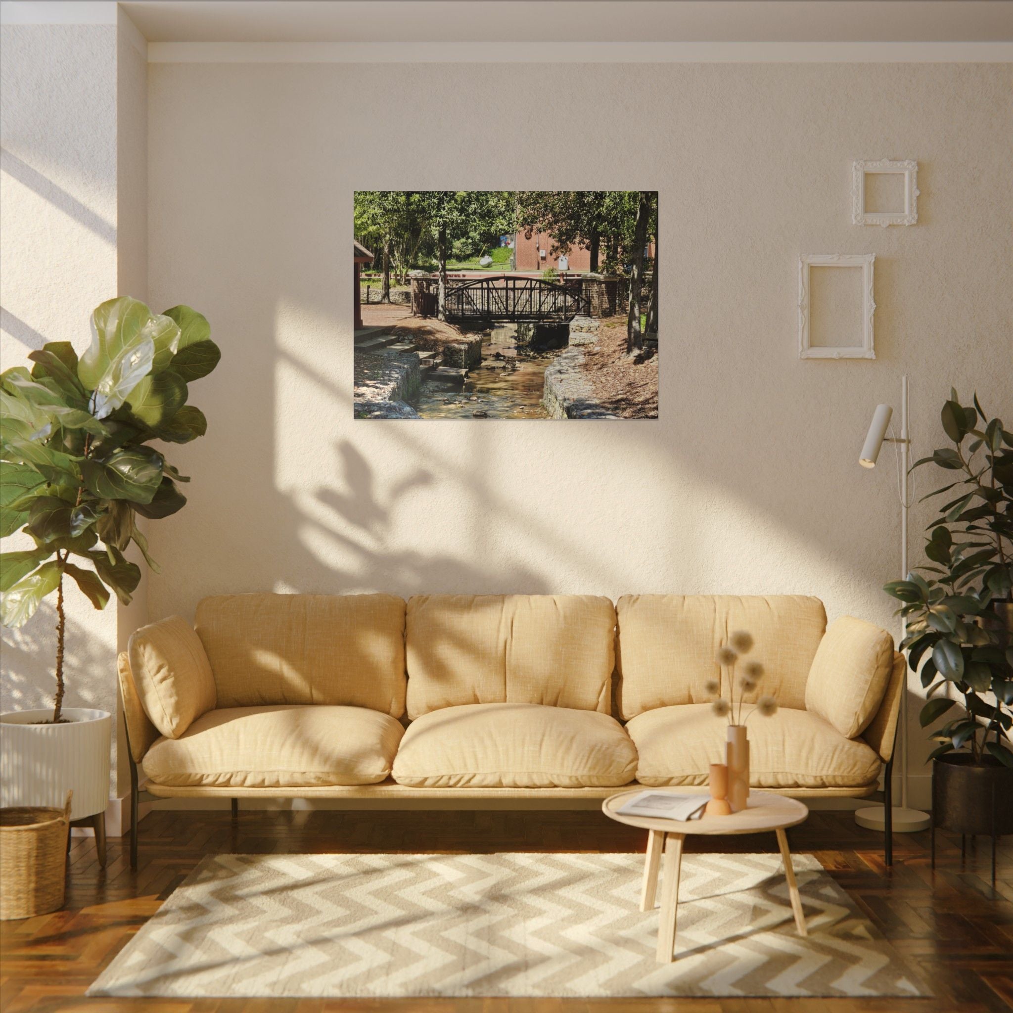 Park Footbridge Photograph Matte Canvas | Stretched Wall Art