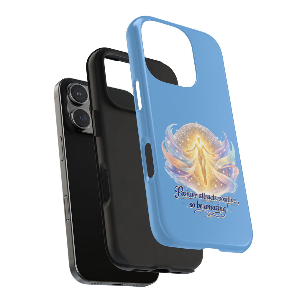 Positive Attracts Positive angel artwork Phone Case | inspirational spiritual design