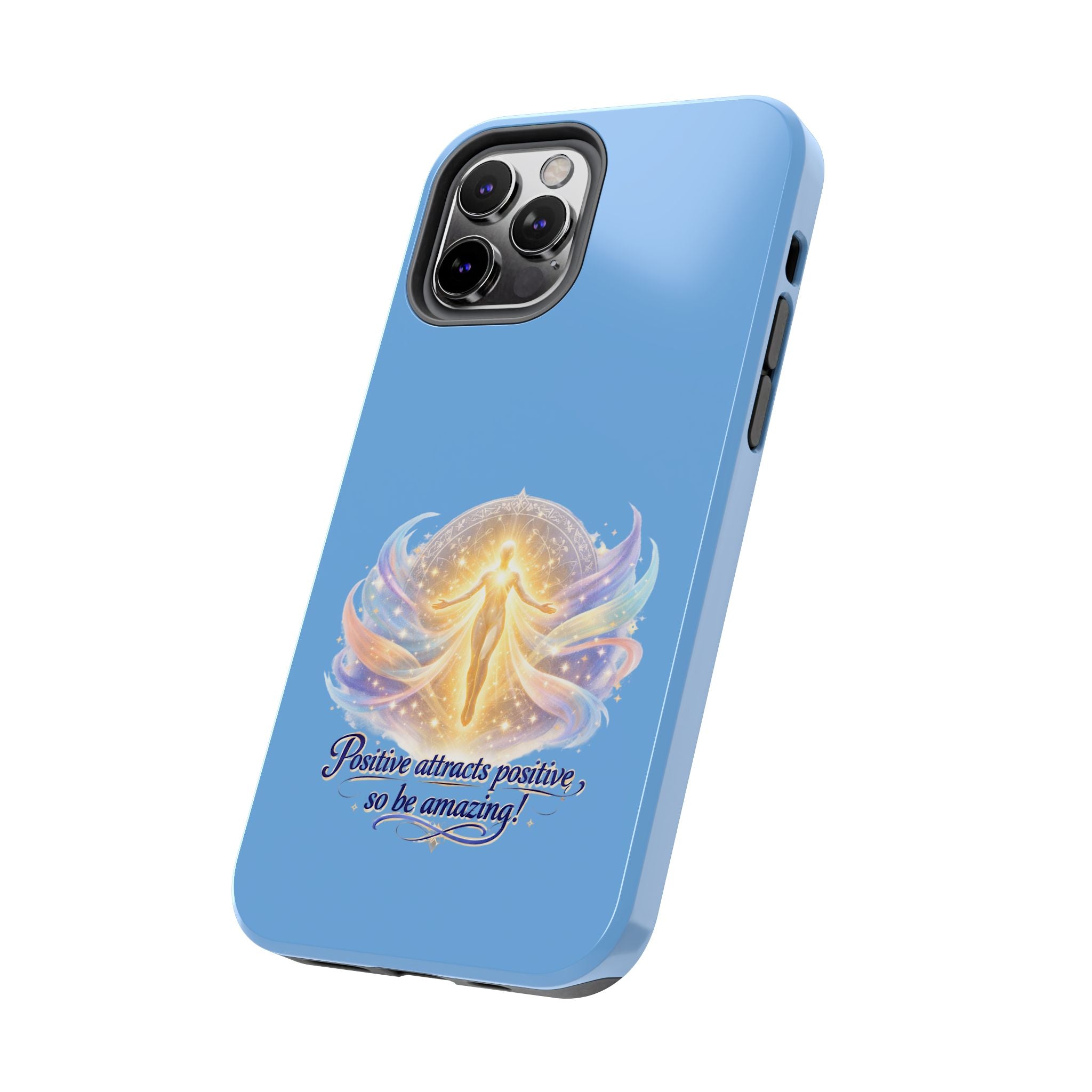 Positive Attracts Positive angel artwork Phone Case | inspirational spiritual design