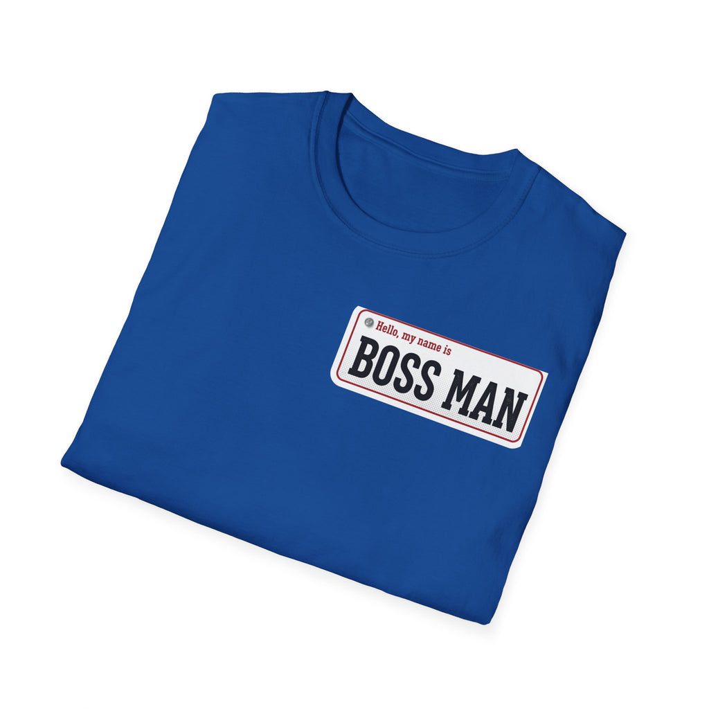 Boss Man name badge T-Shirt | Minimal Badge Graphic Tee