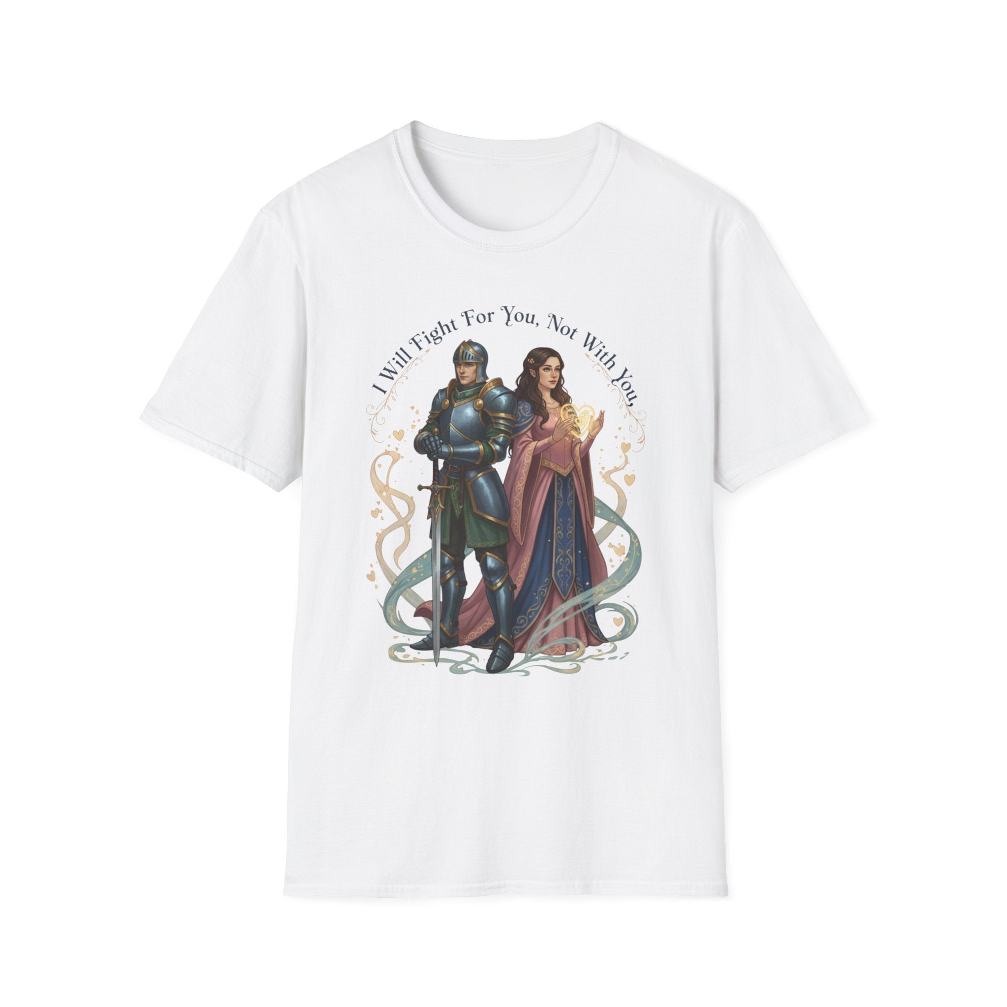 I Will Fight For You, Not With You Illustration T-Shirt | Fantasy Couple, Viper Motif