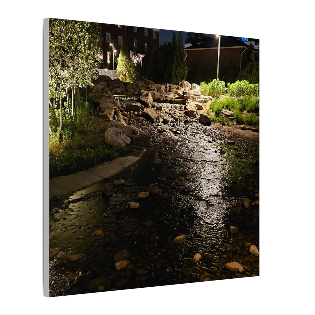 Nighttime Waterfall Landscape Canvas | Matte Stretched Wall Art