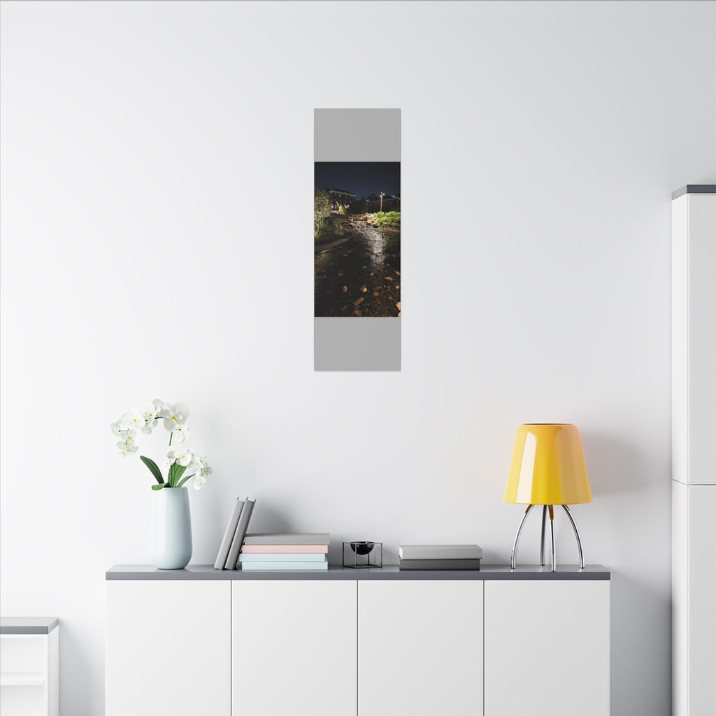 Nighttime Waterfall Landscape Canvas | Matte Stretched Wall Art