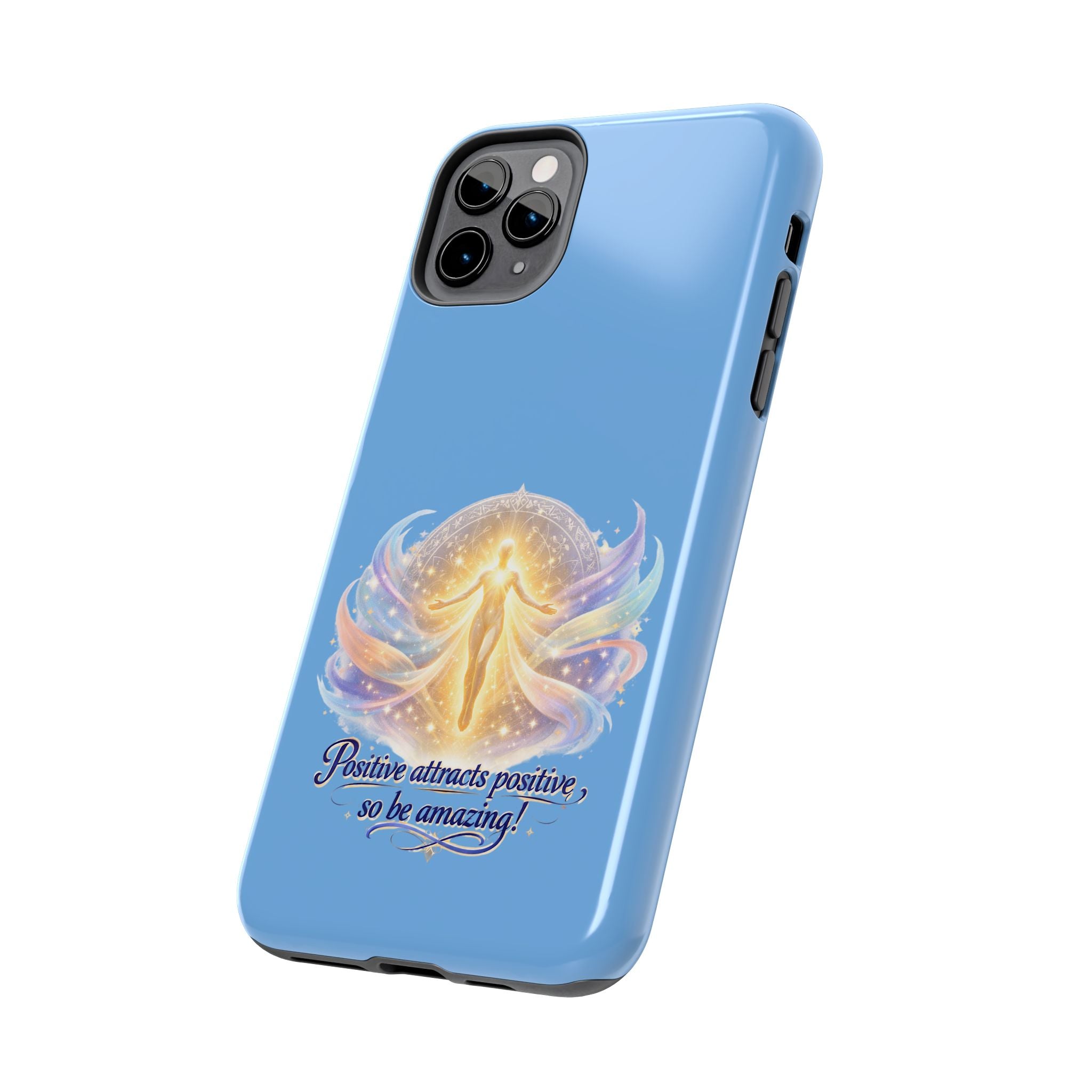 Positive Attracts Positive angel artwork Phone Case | inspirational spiritual design
