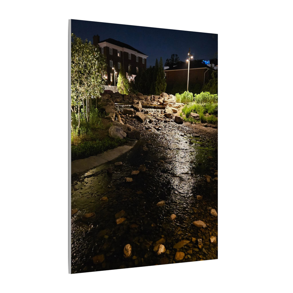 Nighttime Waterfall Landscape Canvas | Matte Stretched Wall Art