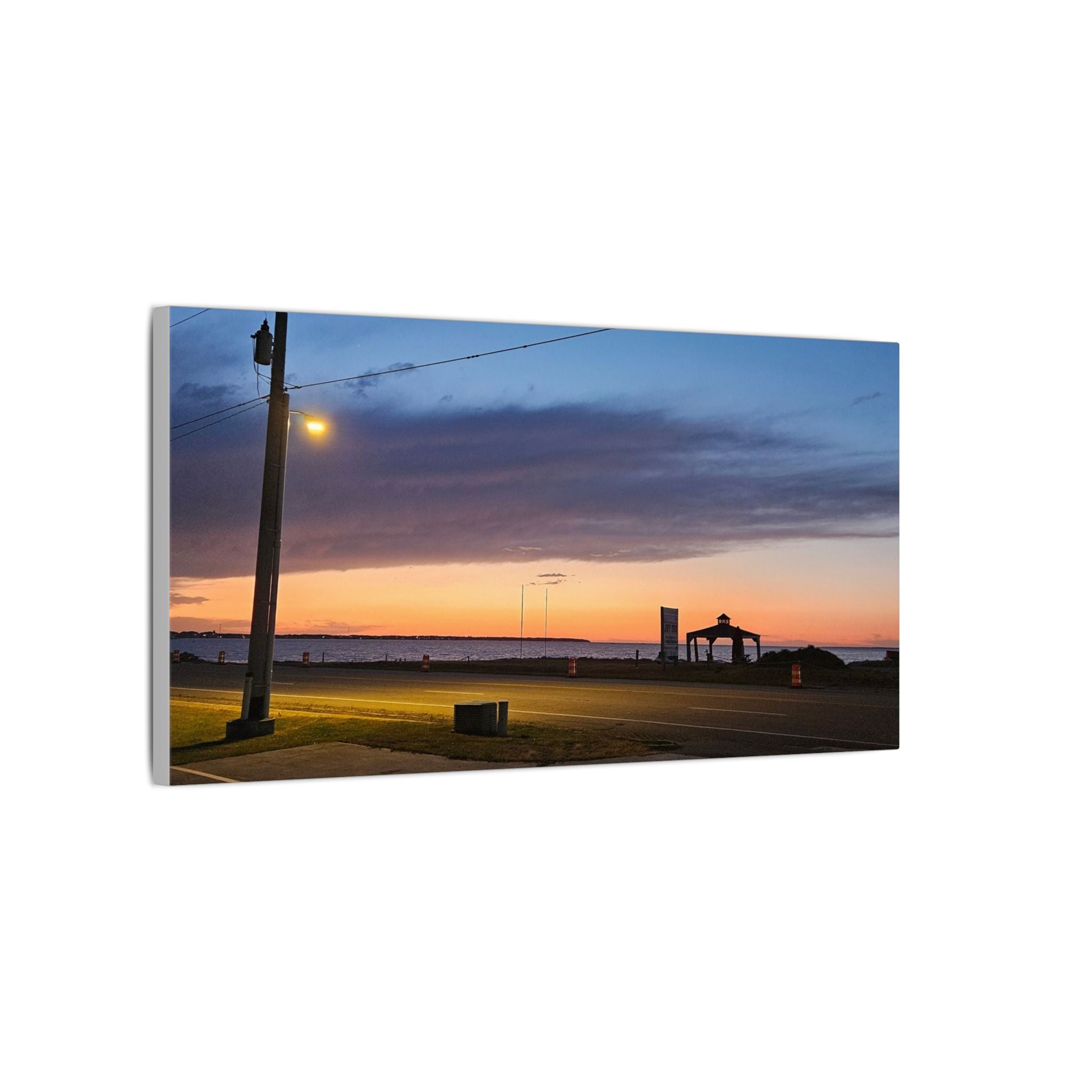Sunset Pier Silhouette Canvas | Stretched Matte Wall Art
