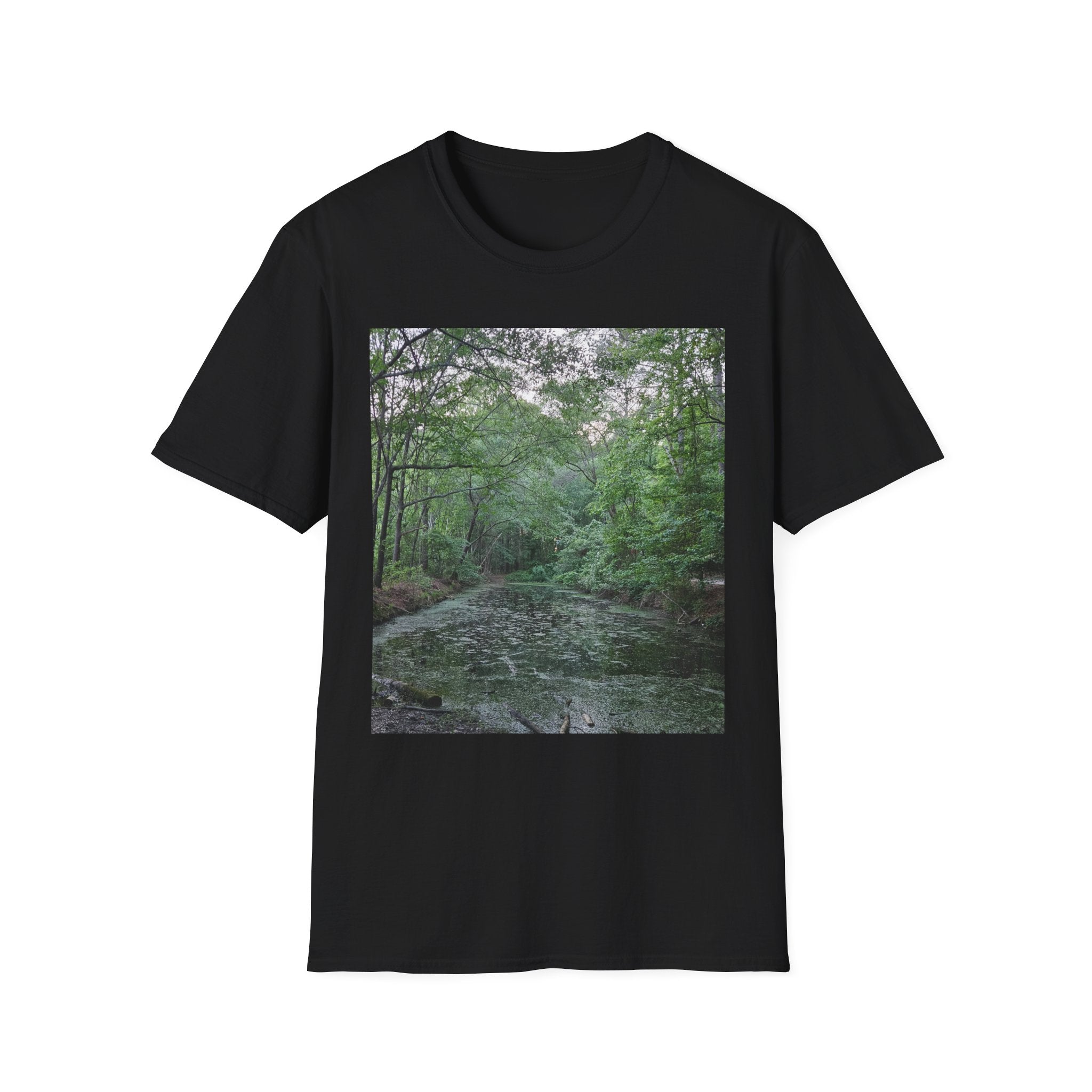 Mossy Pond T‑Shirt — Serene Green Nature Photography Tee