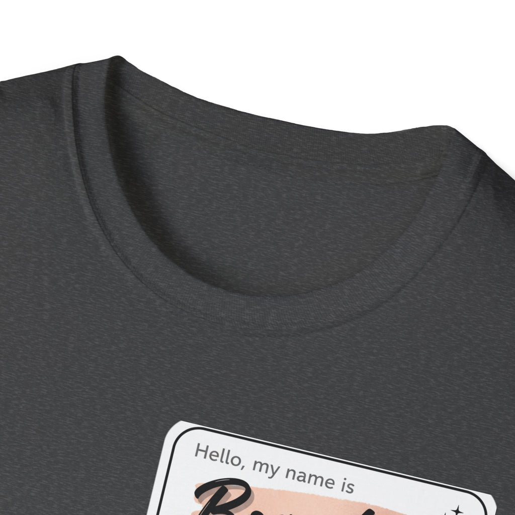 Boss Lady name tag T-Shirt | Feminine script badge design
