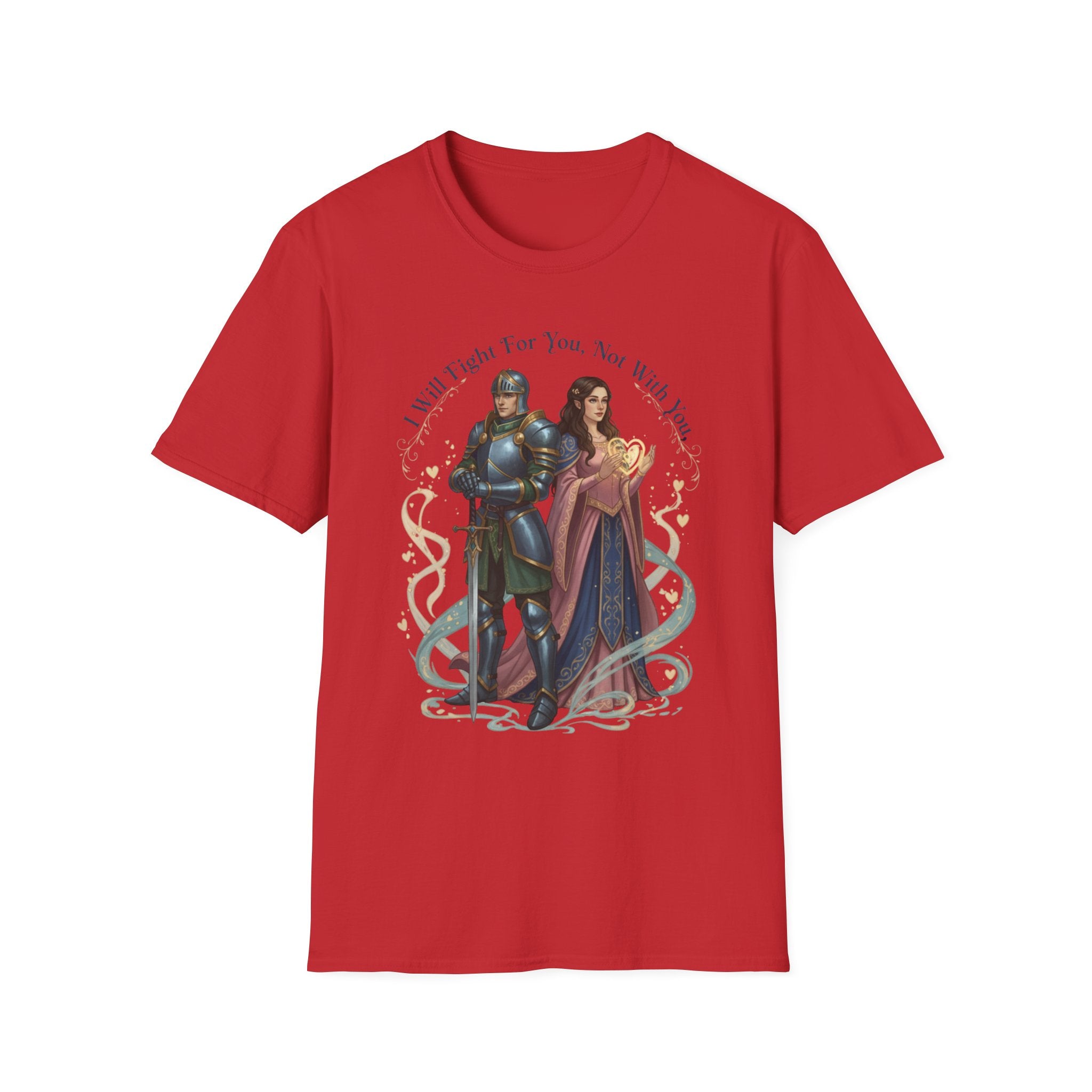 I Will Fight For You, Not With You Illustration T-Shirt | Fantasy Couple, Viper Motif
