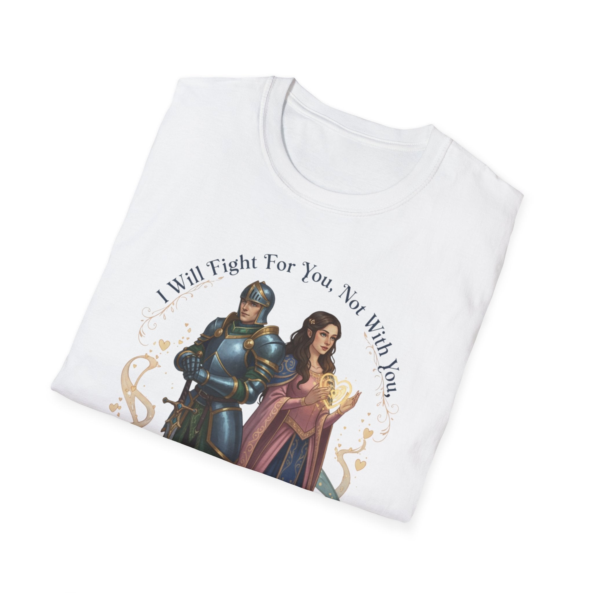 I Will Fight For You, Not With You Illustration T-Shirt | Fantasy Couple, Viper Motif