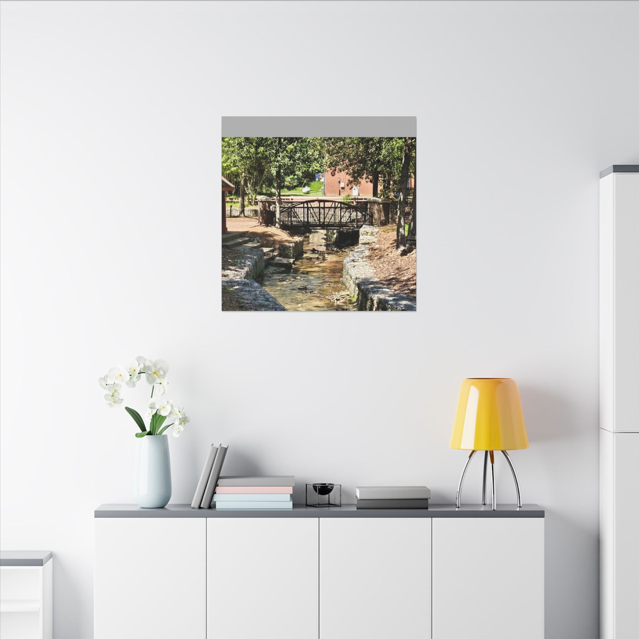 Park Footbridge Photograph Matte Canvas | Stretched Wall Art