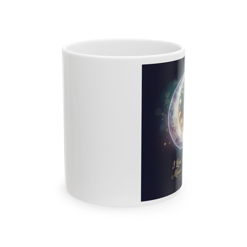 I Love You To The Moon And Back Cosmic Moon Illustration Mug | Celestial Night Sky Coffee Cup
