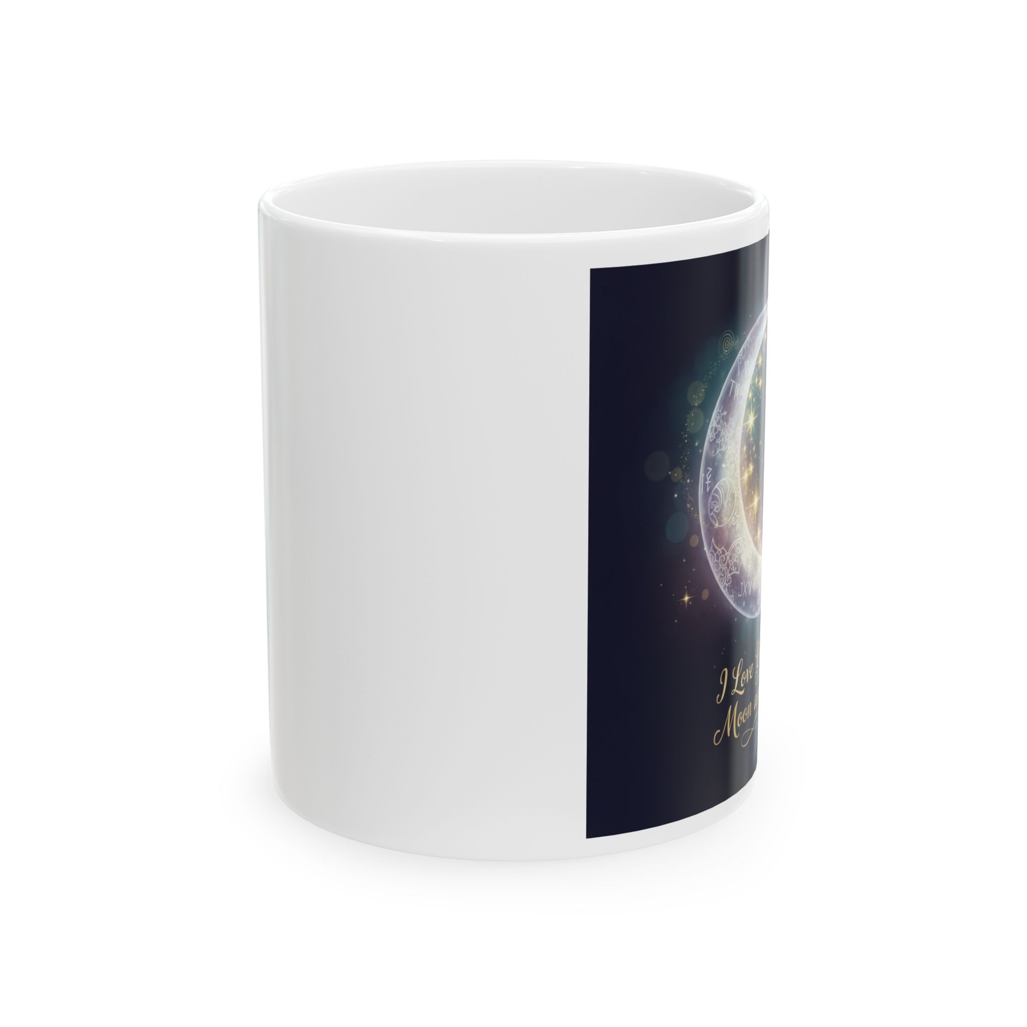 I Love You To The Moon And Back Cosmic Moon Illustration Mug | Celestial Night Sky Coffee Cup