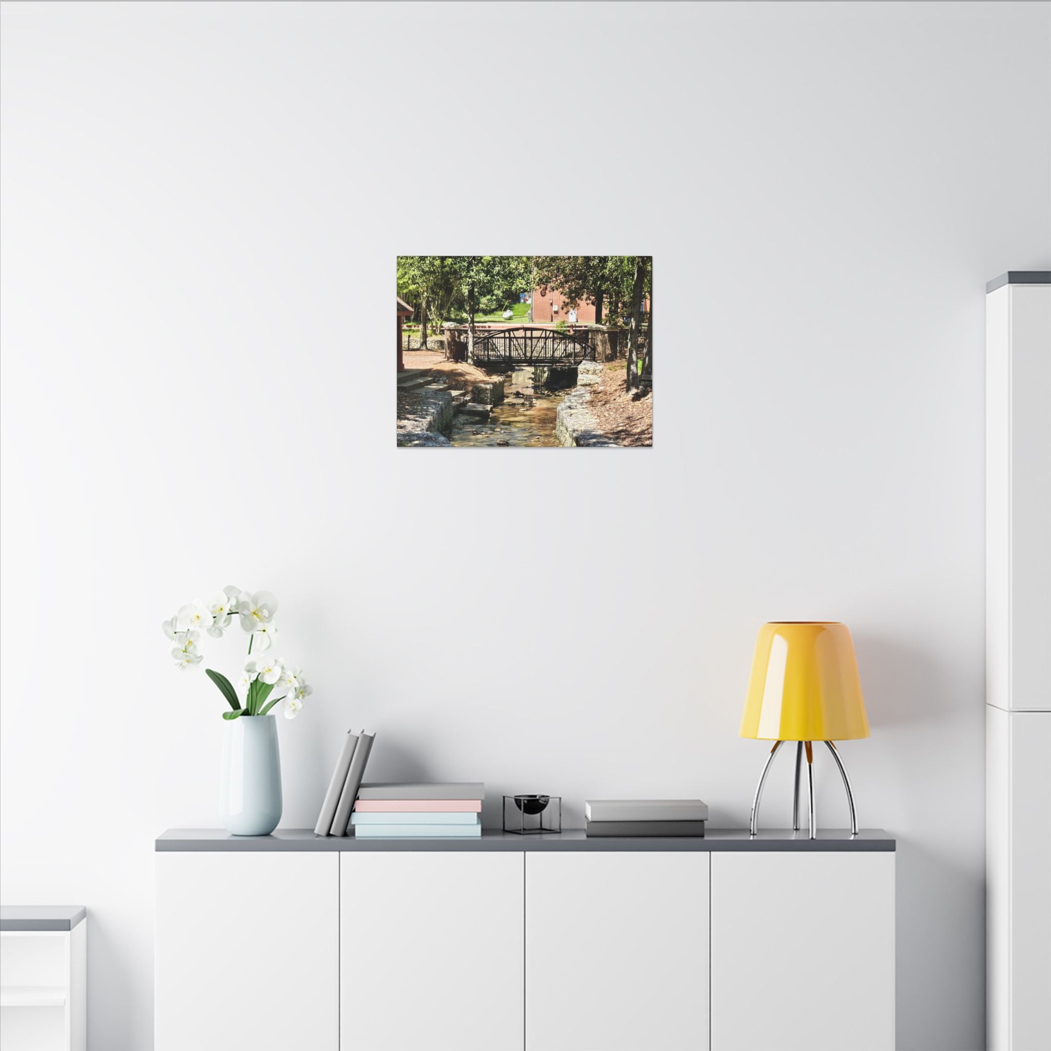 Park Footbridge Photograph Matte Canvas | Stretched Wall Art