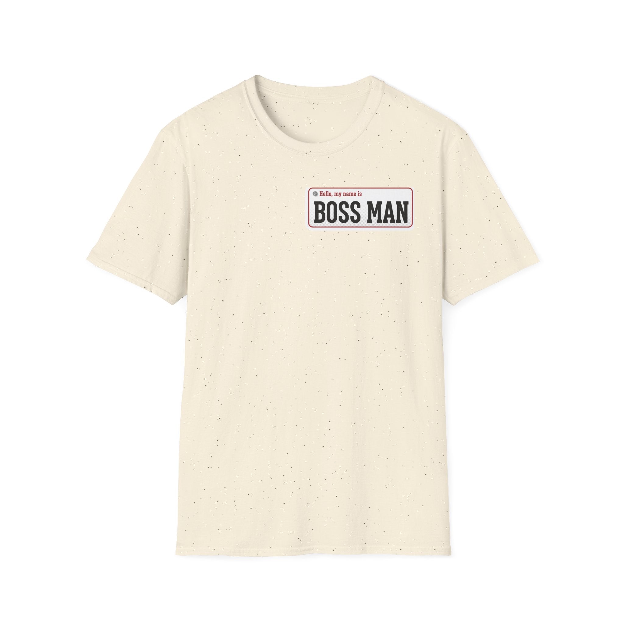 Boss Man name badge T-Shirt | Minimal Badge Graphic Tee