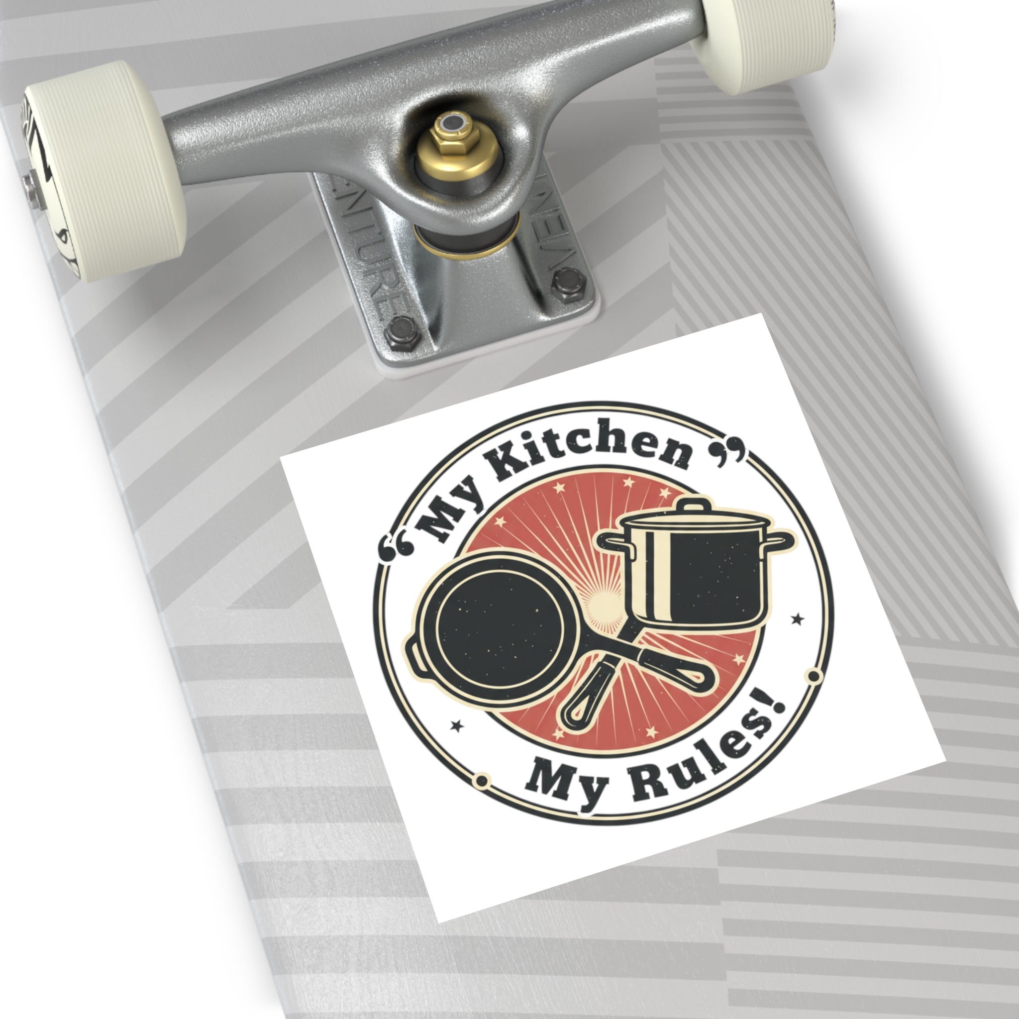 Square Vinyl Sticker — "My Kitchen My Rules" Vintage Cooking Decal