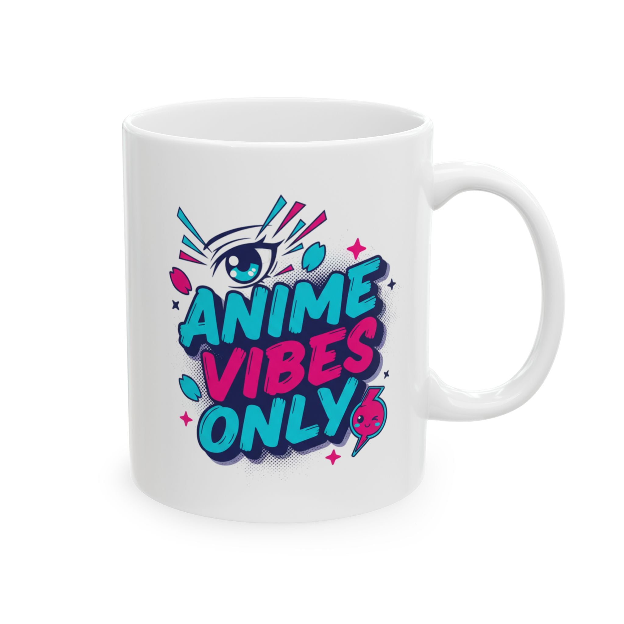 Anime Vibes Only Mug | Pink Blue Pop Art Ceramic Mug