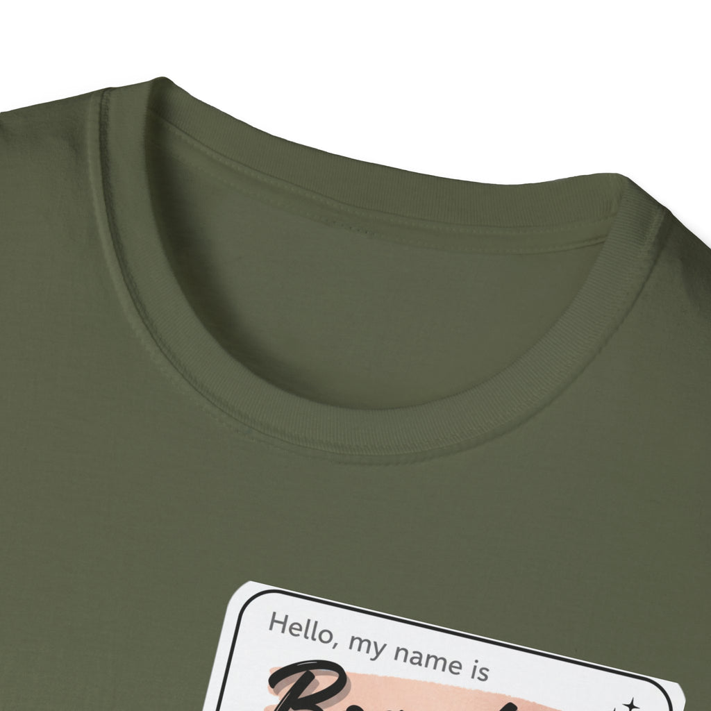 Boss Lady name tag T-Shirt | Feminine script badge design