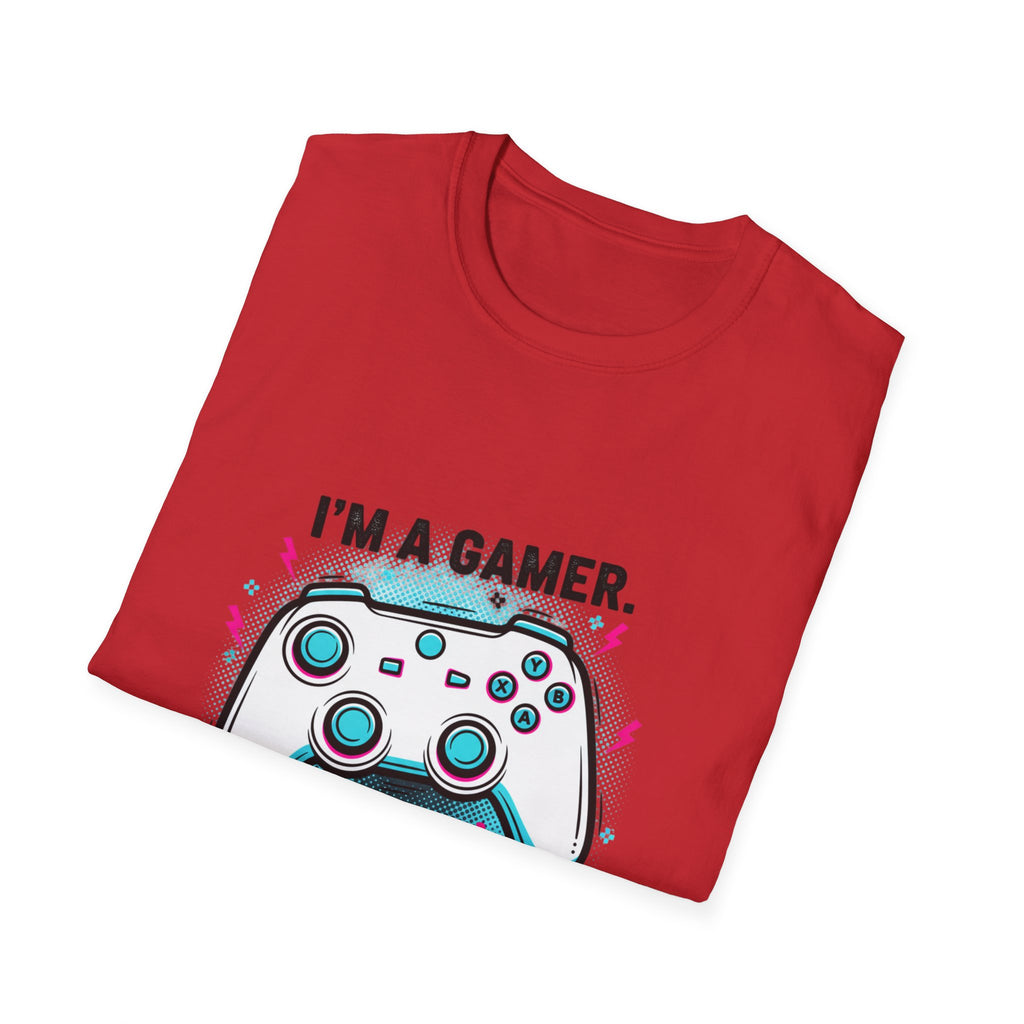 Im a Gamer What's Your Superpower Graphic T-Shirt | Retro Neon Gaming Console Text