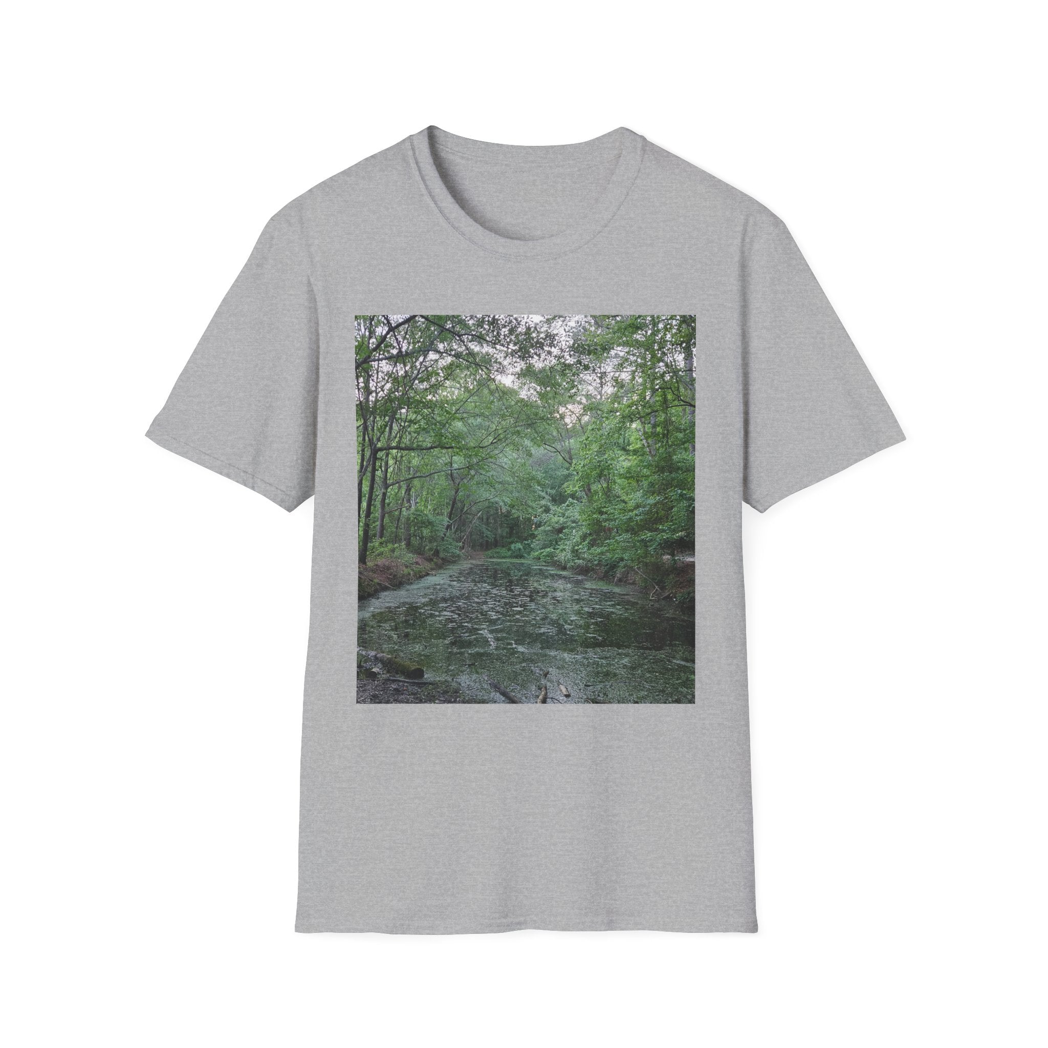 Mossy Pond T‑Shirt — Serene Green Nature Photography Tee