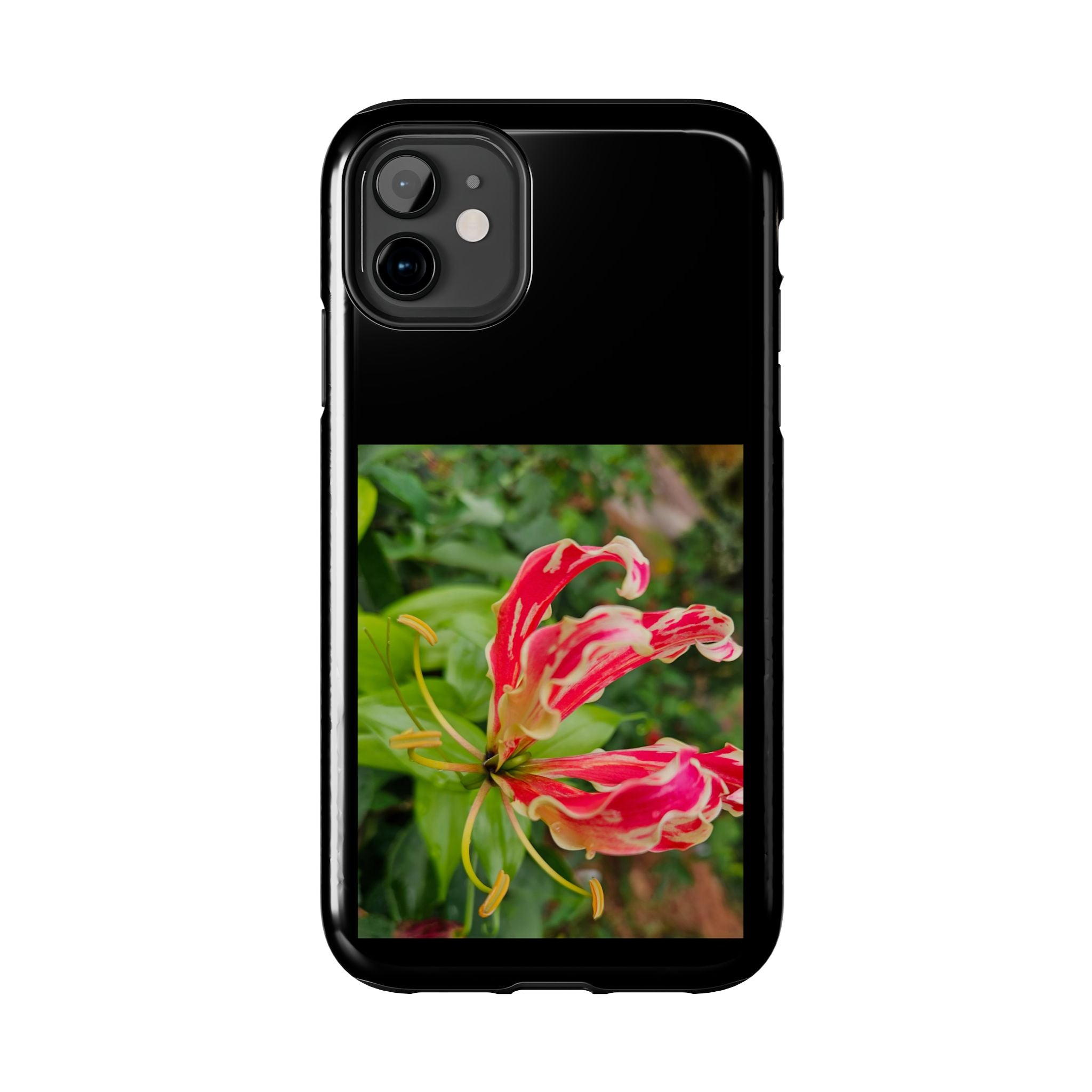 Gloriosa Lily Tough Phone Case | Red Tropical Flower Phone Case
