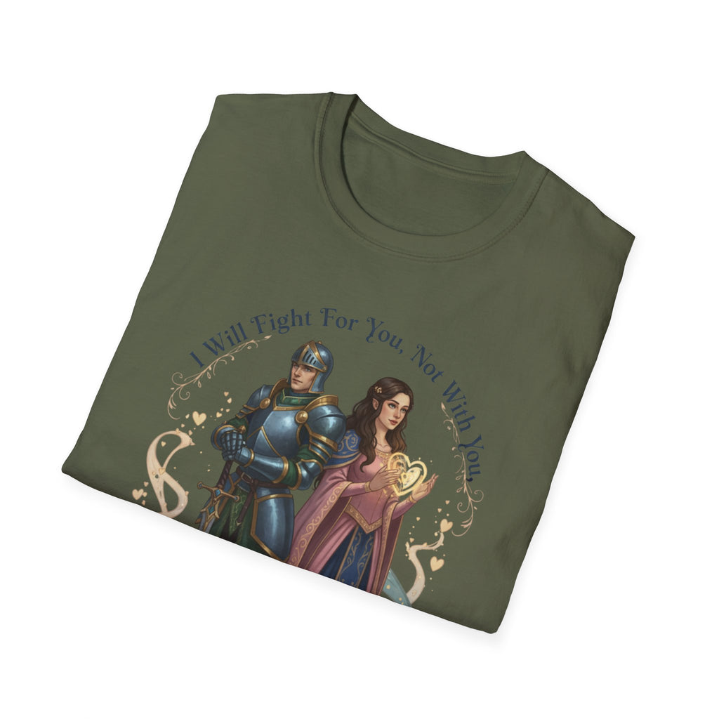 I Will Fight For You, Not With You Illustration T-Shirt | Fantasy Couple, Viper Motif