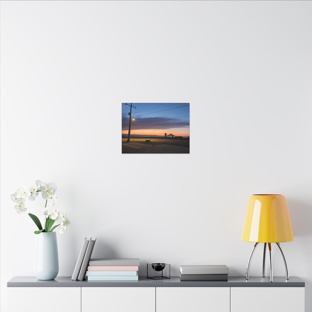 Sunset Pier Silhouette Canvas | Stretched Matte Wall Art