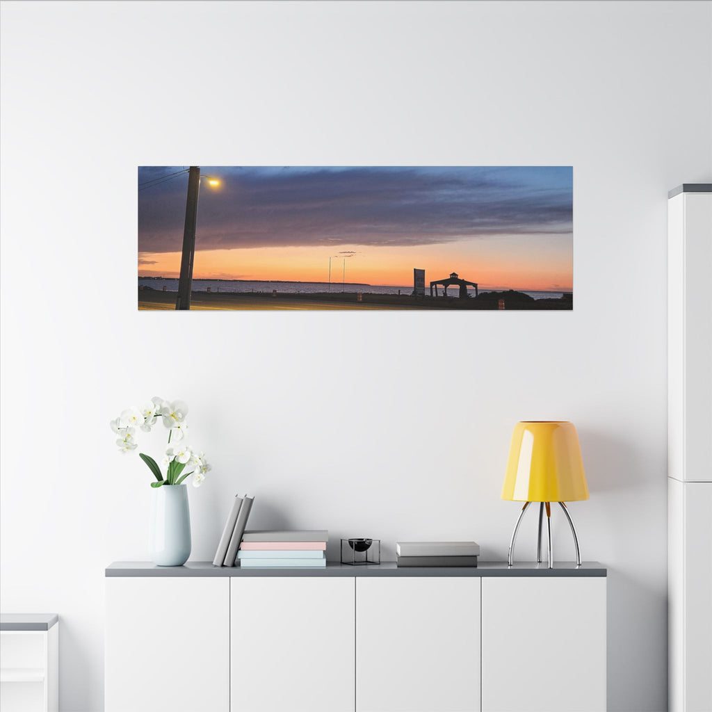 Sunset Pier Silhouette Canvas | Stretched Matte Wall Art