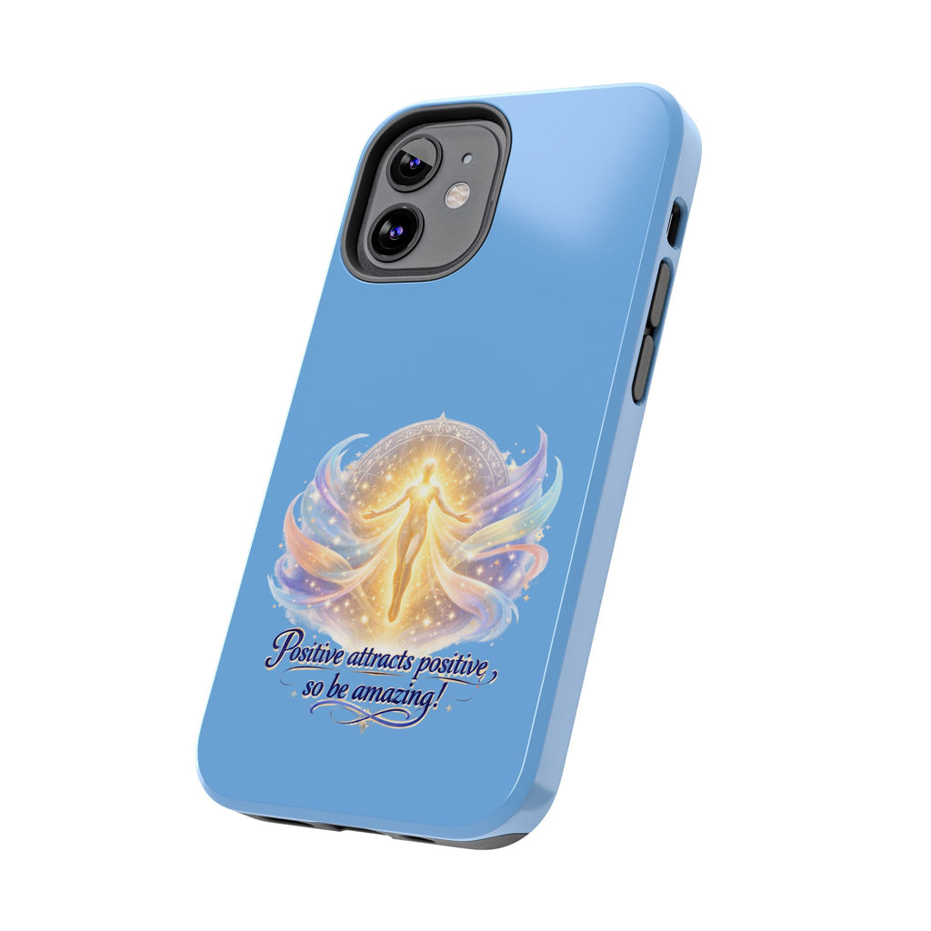 Positive Attracts Positive angel artwork Phone Case | inspirational spiritual design