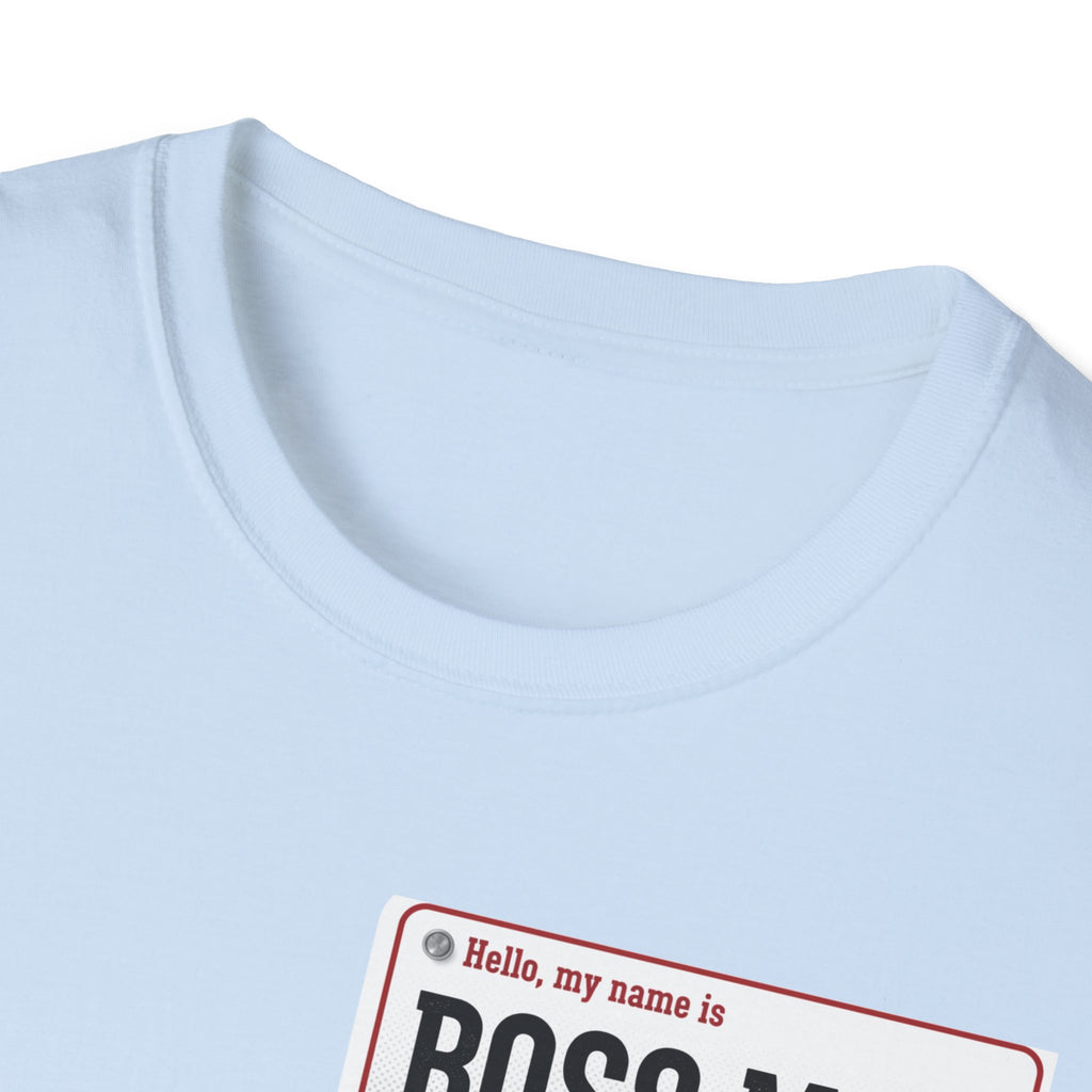 Boss Man name badge T-Shirt | Minimal Badge Graphic Tee