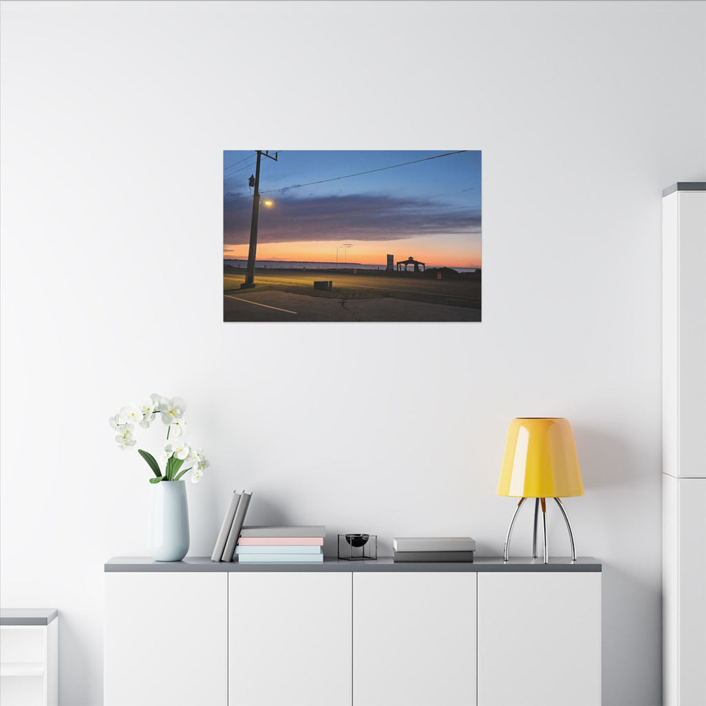 Sunset Pier Silhouette Canvas | Stretched Matte Wall Art