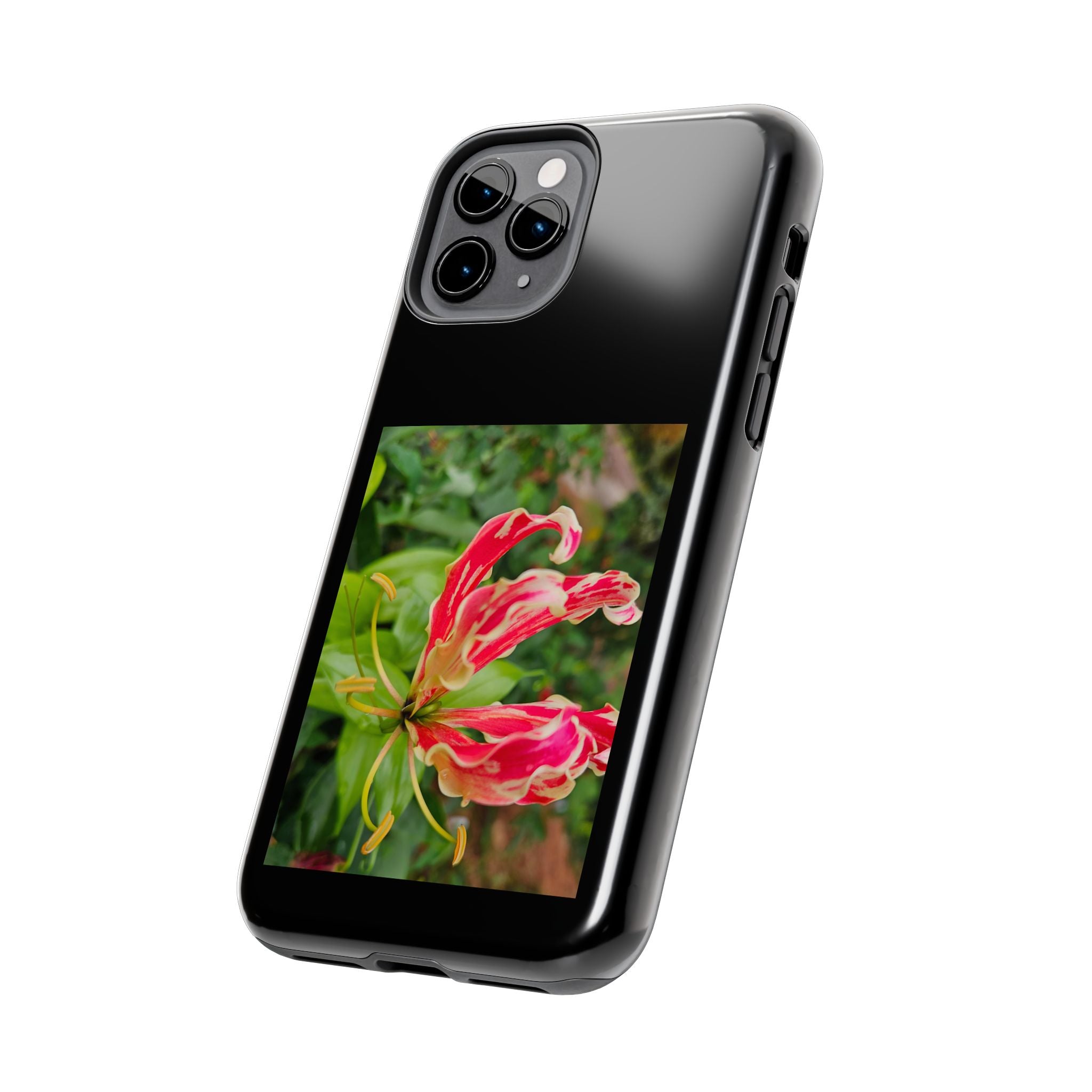 Gloriosa Lily Tough Phone Case | Red Tropical Flower Phone Case