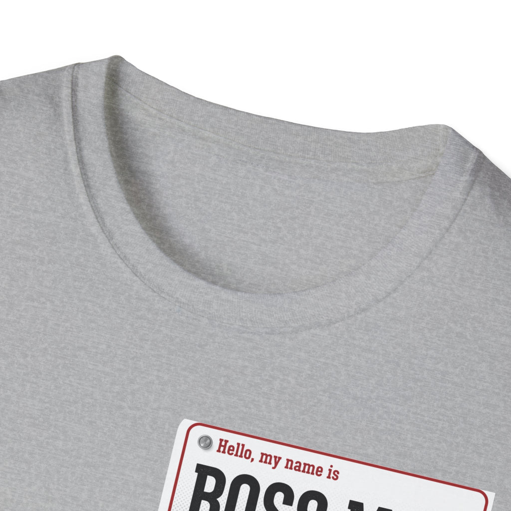 Boss Man name badge T-Shirt | Minimal Badge Graphic Tee