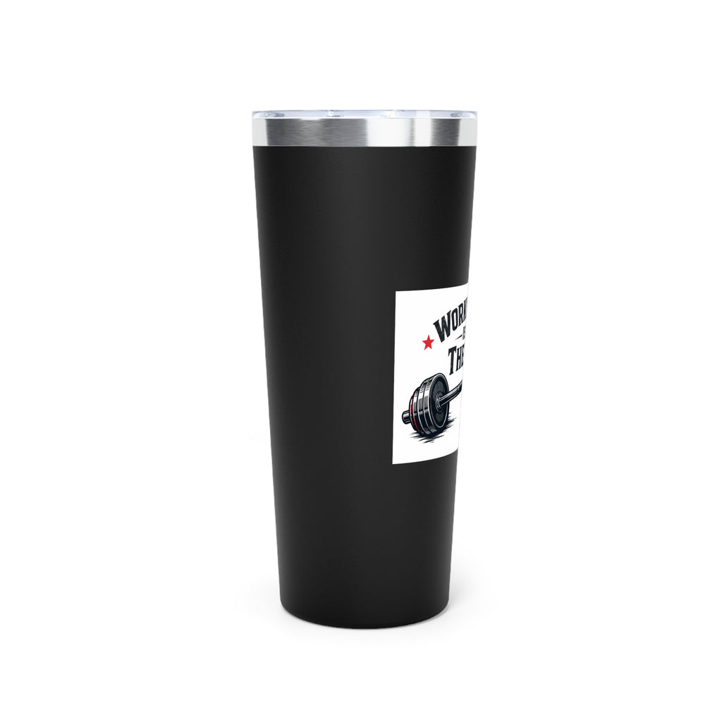 Working Out Is My Therapy barbell tumbler | 22oz insulated travel mug
