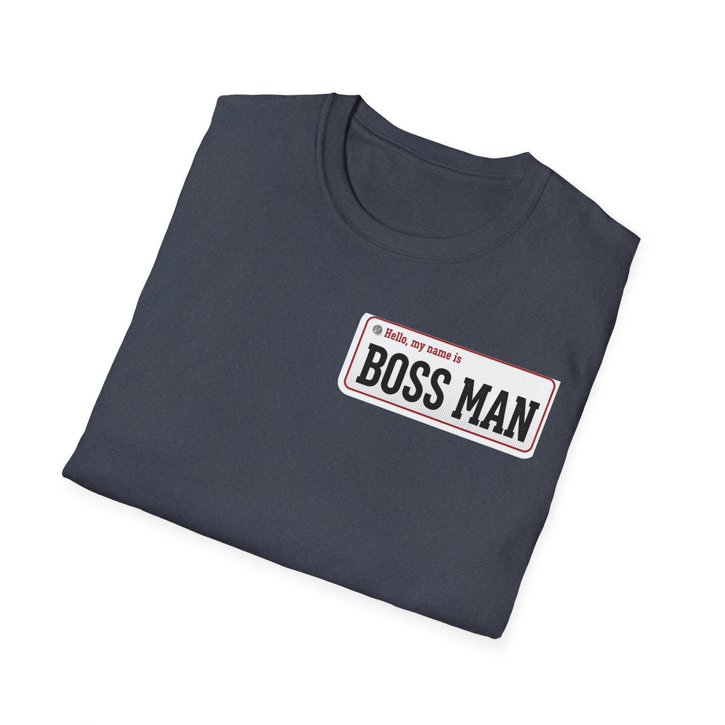 Boss Man name badge T-Shirt | Minimal Badge Graphic Tee