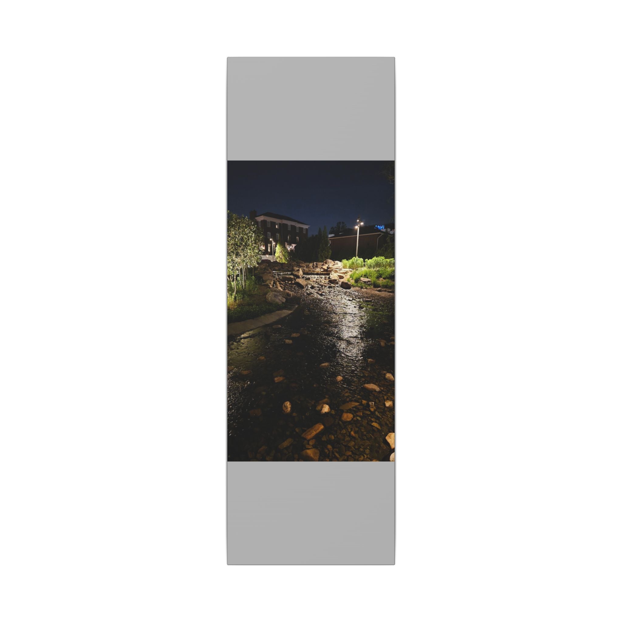 Nighttime Waterfall Landscape Canvas | Matte Stretched Wall Art