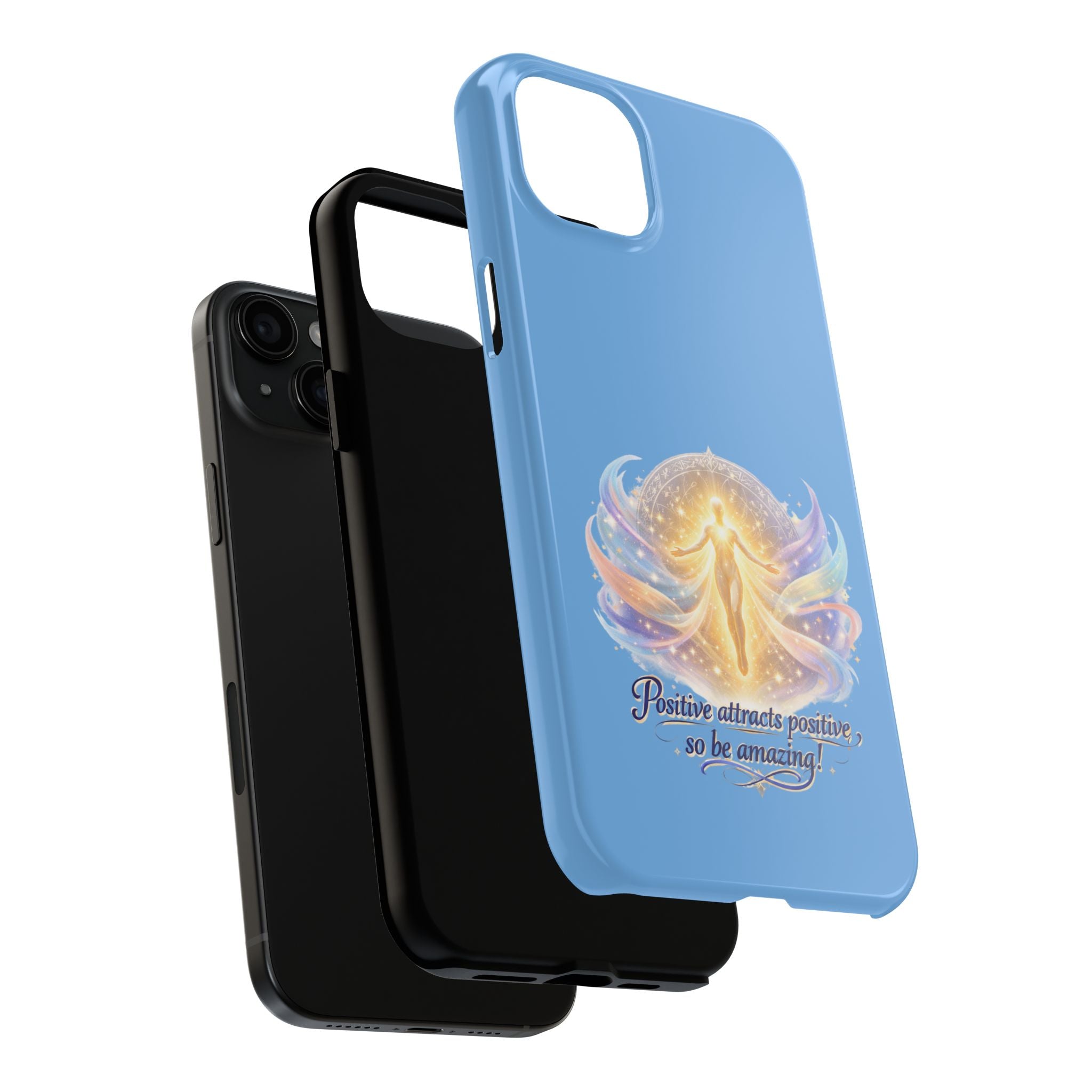 Positive Attracts Positive angel artwork Phone Case | inspirational spiritual design