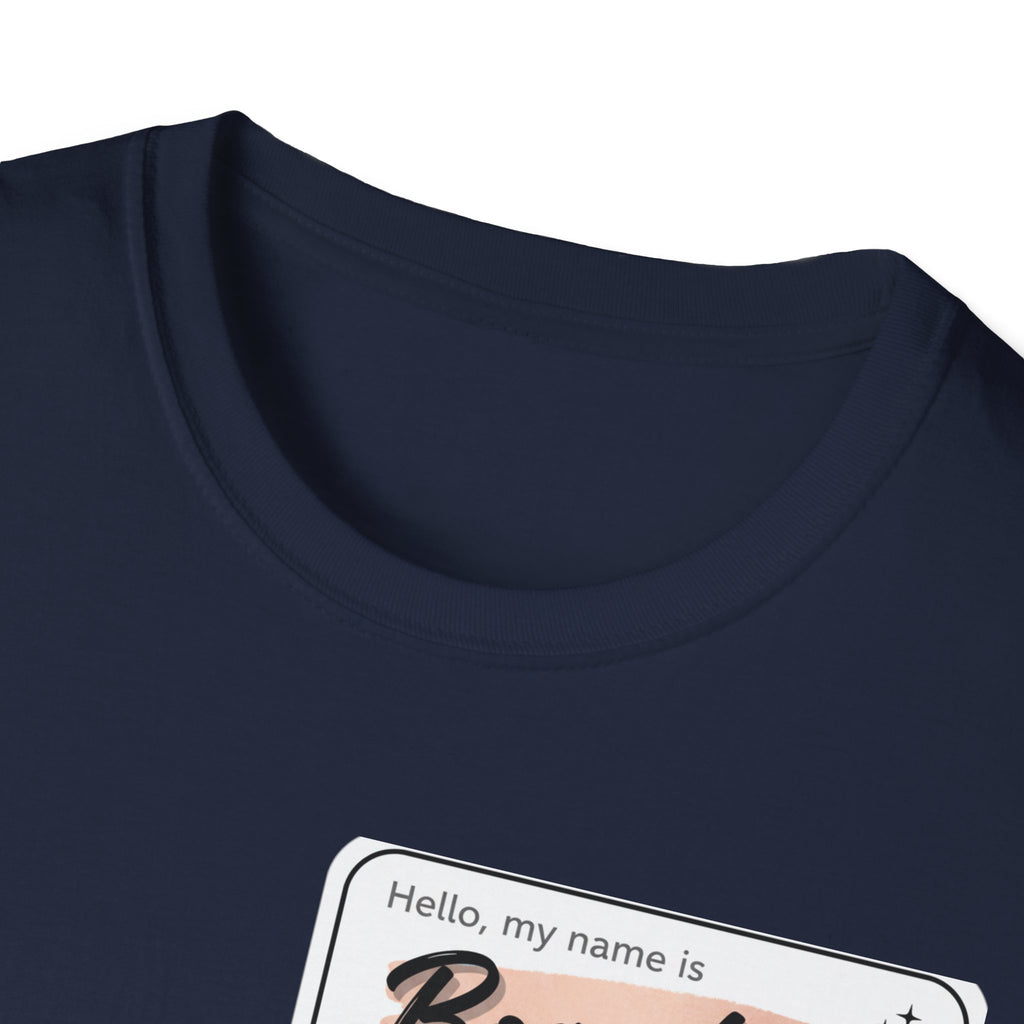 Boss Lady name tag T-Shirt | Feminine script badge design