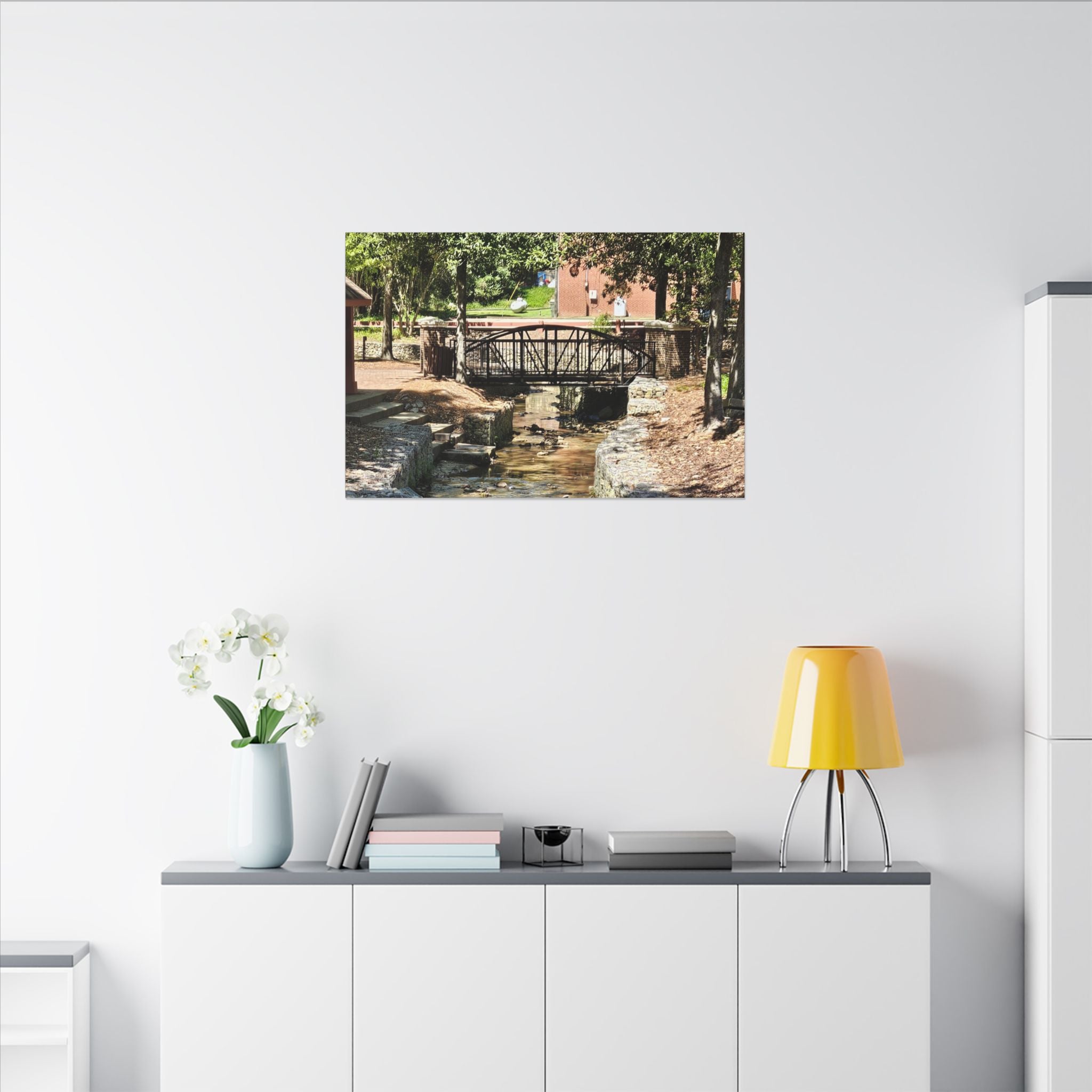 Park Footbridge Photograph Matte Canvas | Stretched Wall Art