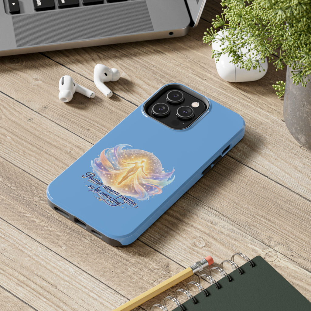 Positive Attracts Positive angel artwork Phone Case | inspirational spiritual design