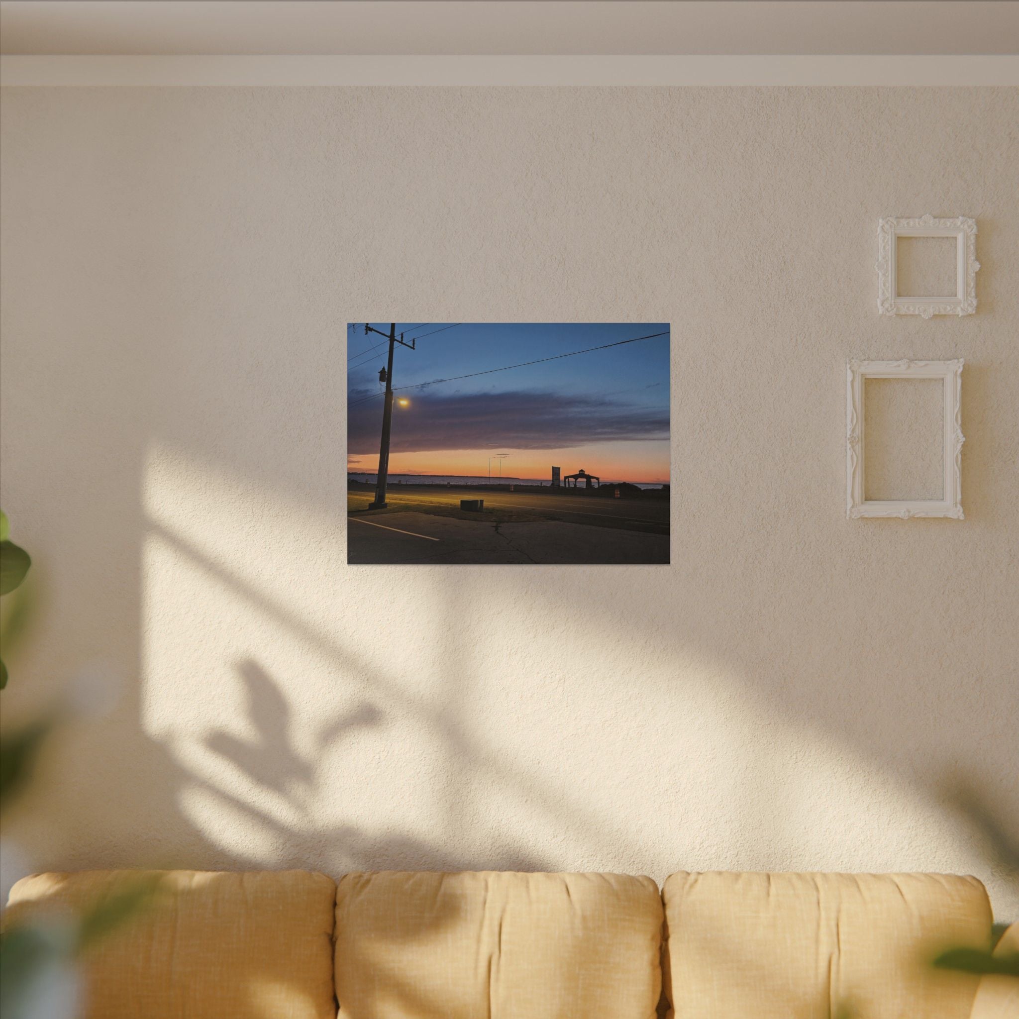 Sunset Pier Silhouette Canvas | Stretched Matte Wall Art
