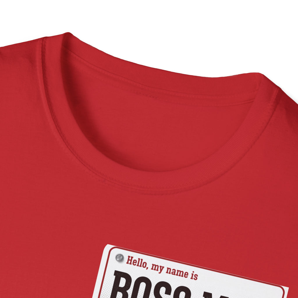 Boss Man name badge T-Shirt | Minimal Badge Graphic Tee