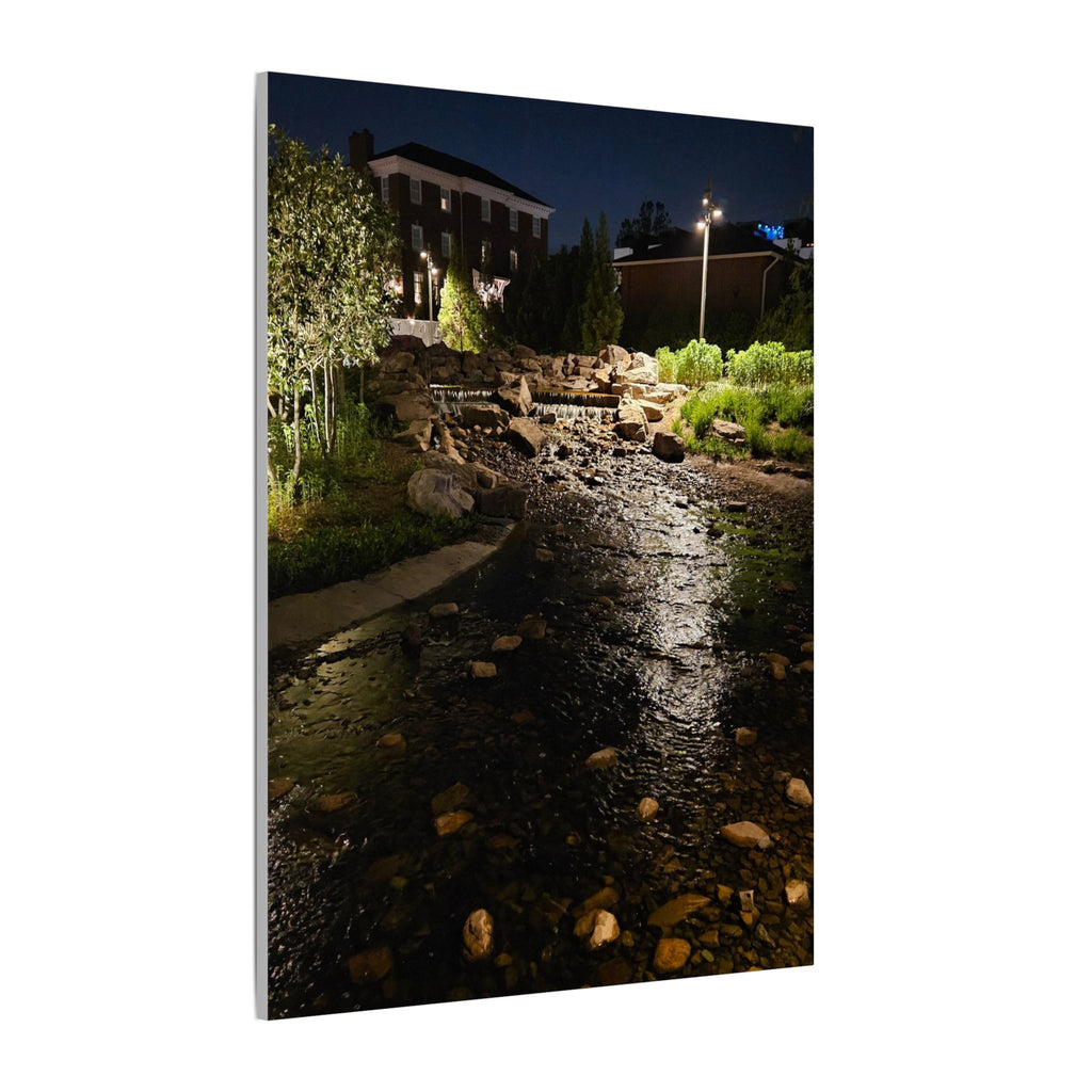 Nighttime Waterfall Landscape Canvas | Matte Stretched Wall Art