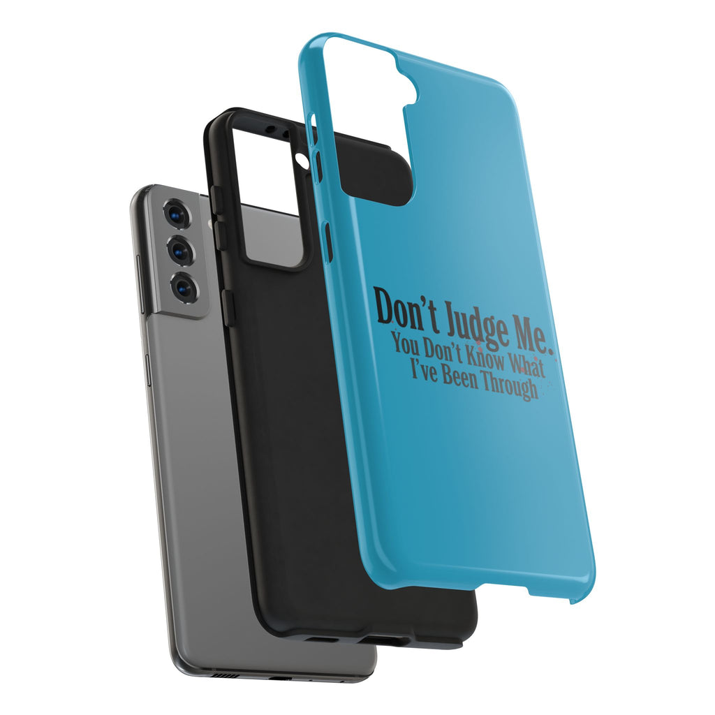 Don't Judge Me Quote Tough phone case | Tough Phone Case, teal typography