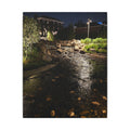 Nighttime Waterfall Landscape Canvas | Matte Stretched Wall Art
