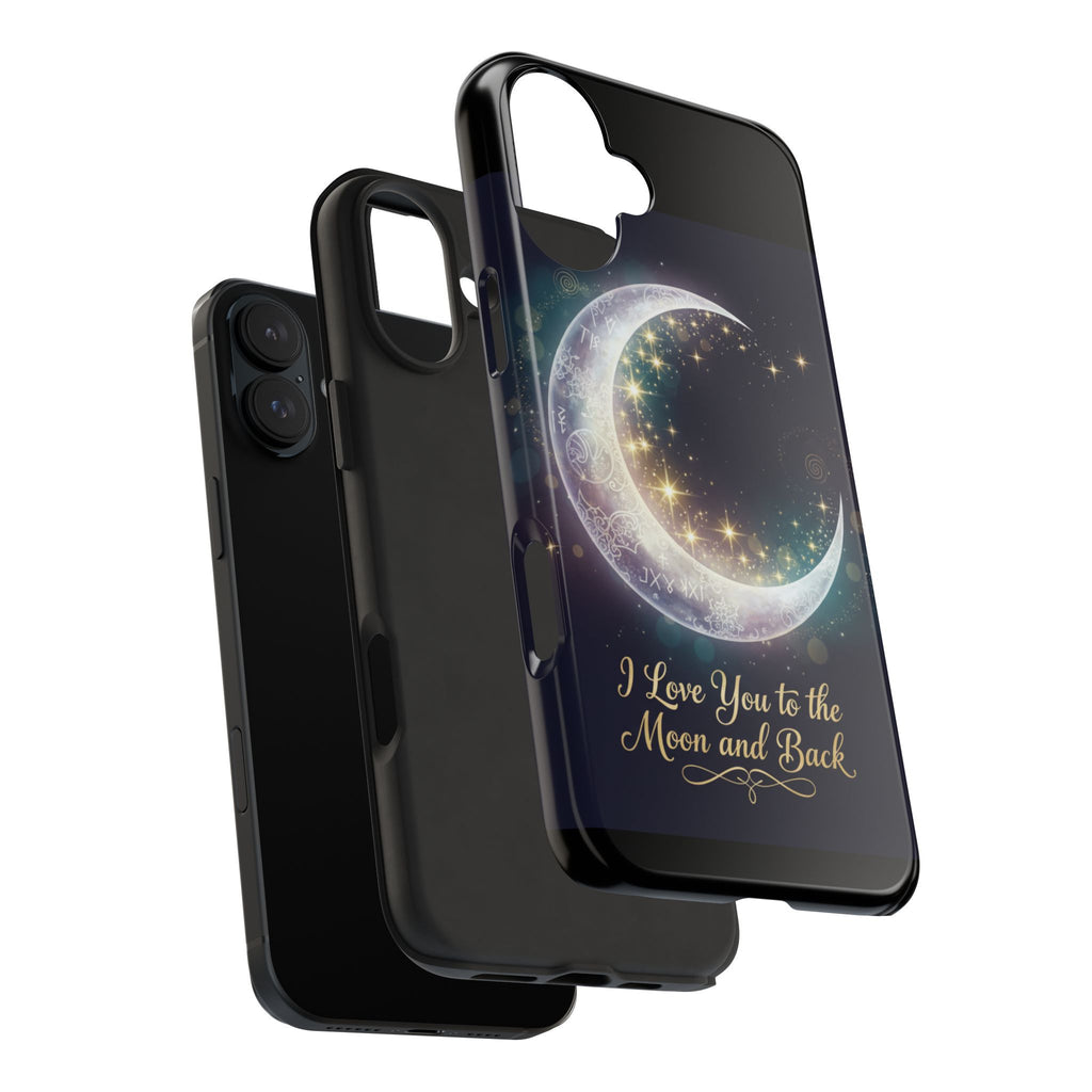 I Love You to the Moon and Back iPhone Case | Moon and Stars Tough Case