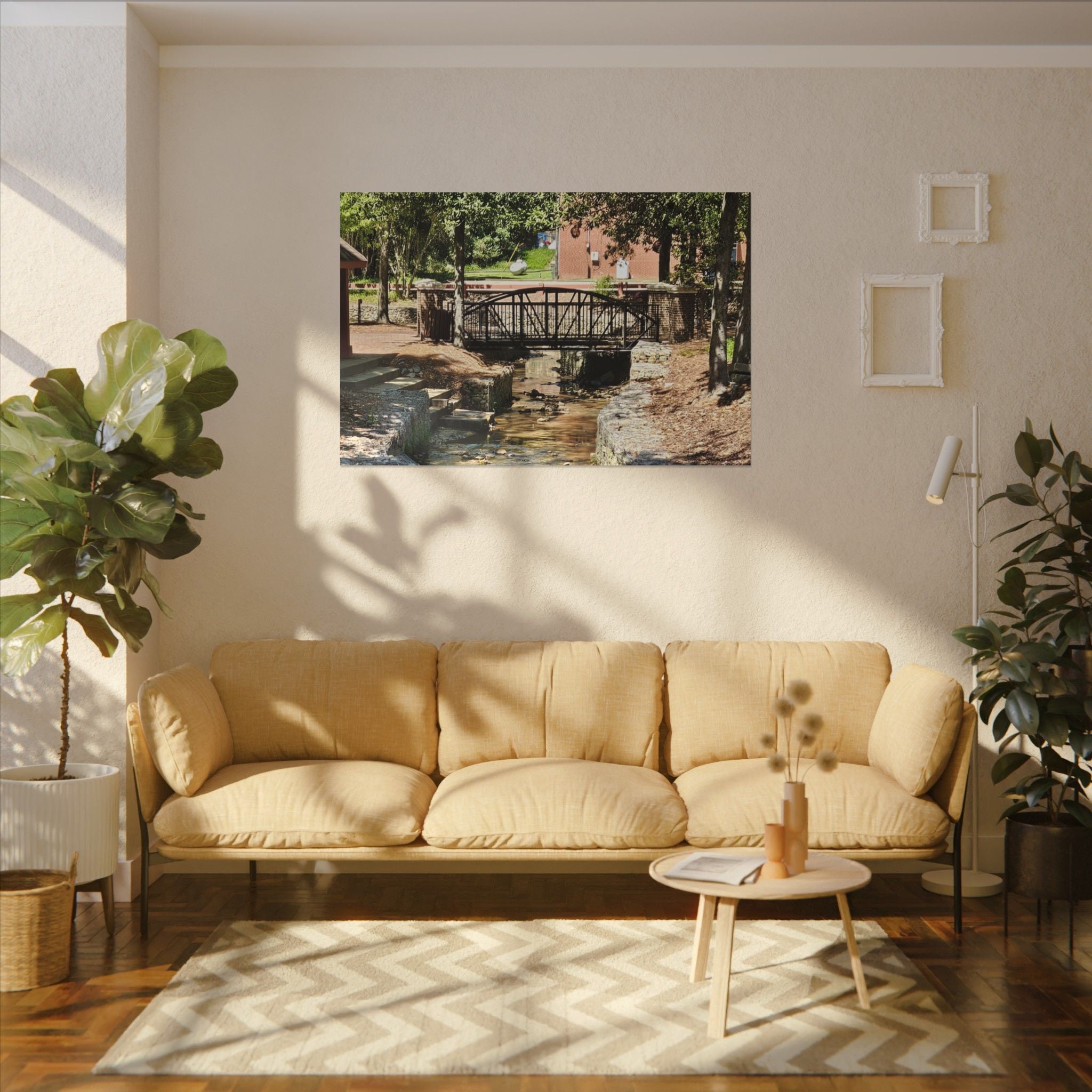 Park Footbridge Photograph Matte Canvas | Stretched Wall Art