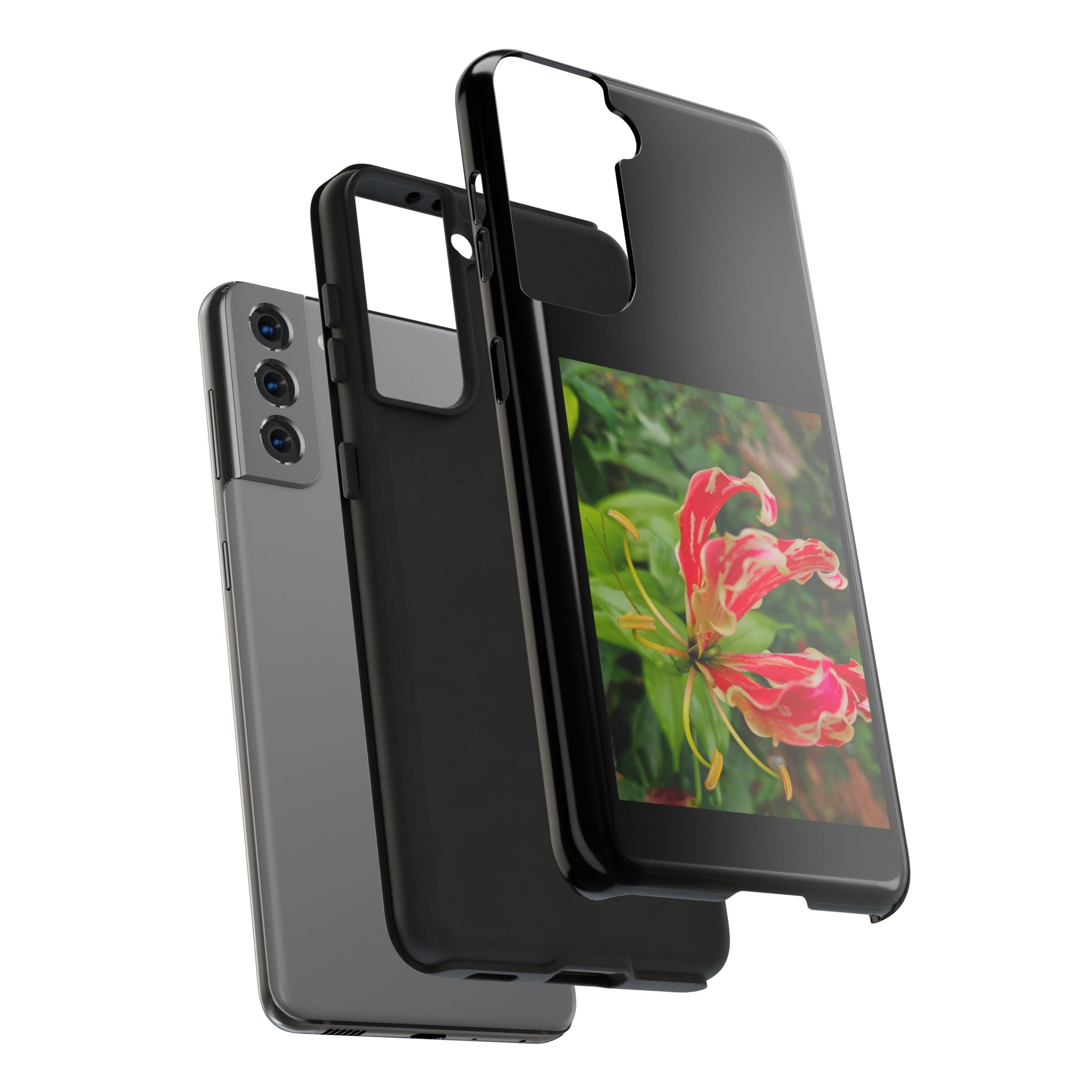 Gloriosa Lily Tough Phone Case | Red Tropical Flower Phone Case